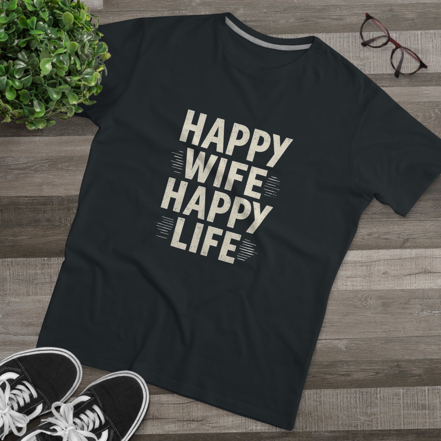 Happy Wife, Happy Life Men's Modern-fit Tee - Inspirational Gift, Casual Wear, Everyday Style, Celebration Outfit, Humor Shirt