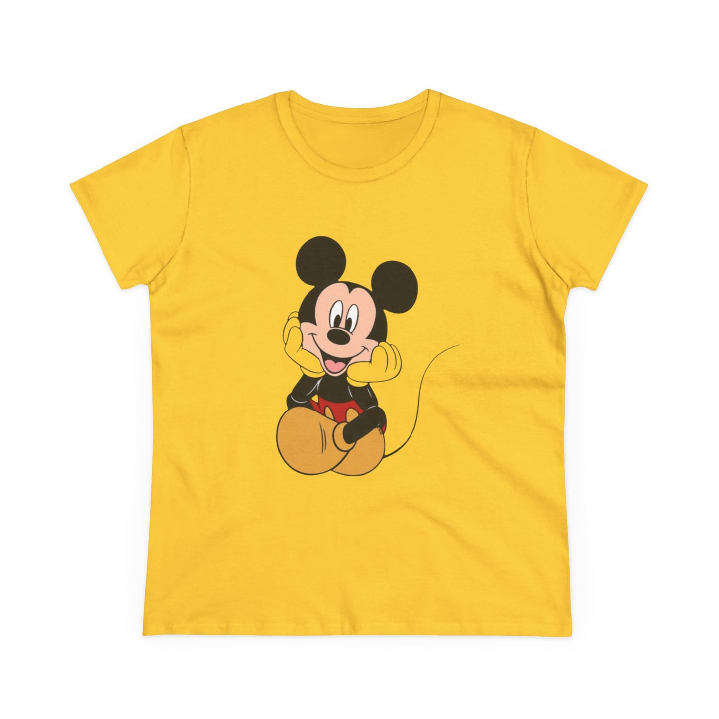 Cheerful Mickey Mouse Tee, Casual Women's T-Shirt, Disney Apparel, Gift for Mickey Fans, Summer Tee, Fun Graphic Shirt