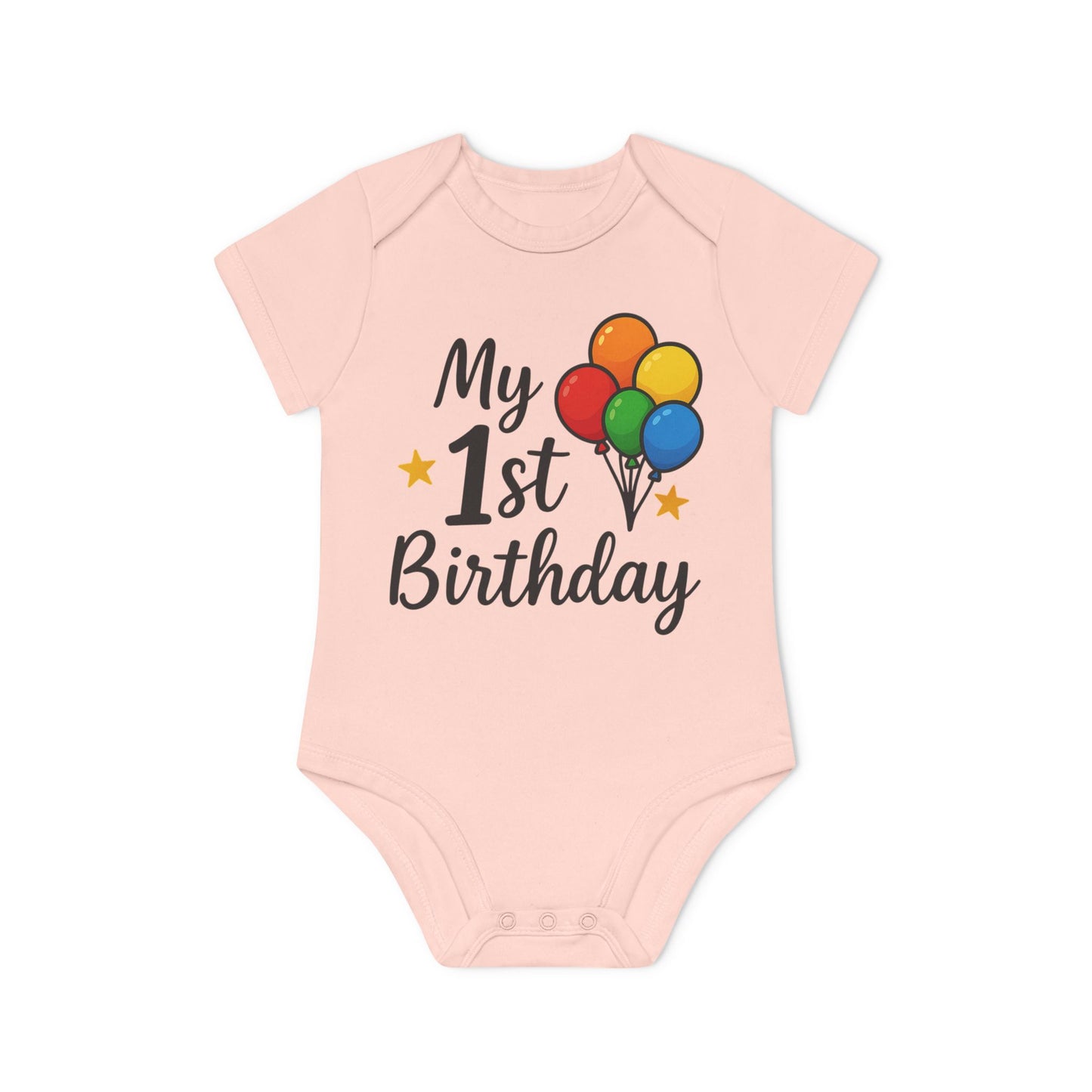My 1st Birthday Organic Baby Bodysuit, Baby Shower Gift, First Birthday Outfit, Cute Baby Clothes, Eco-Friendly Baby Wear