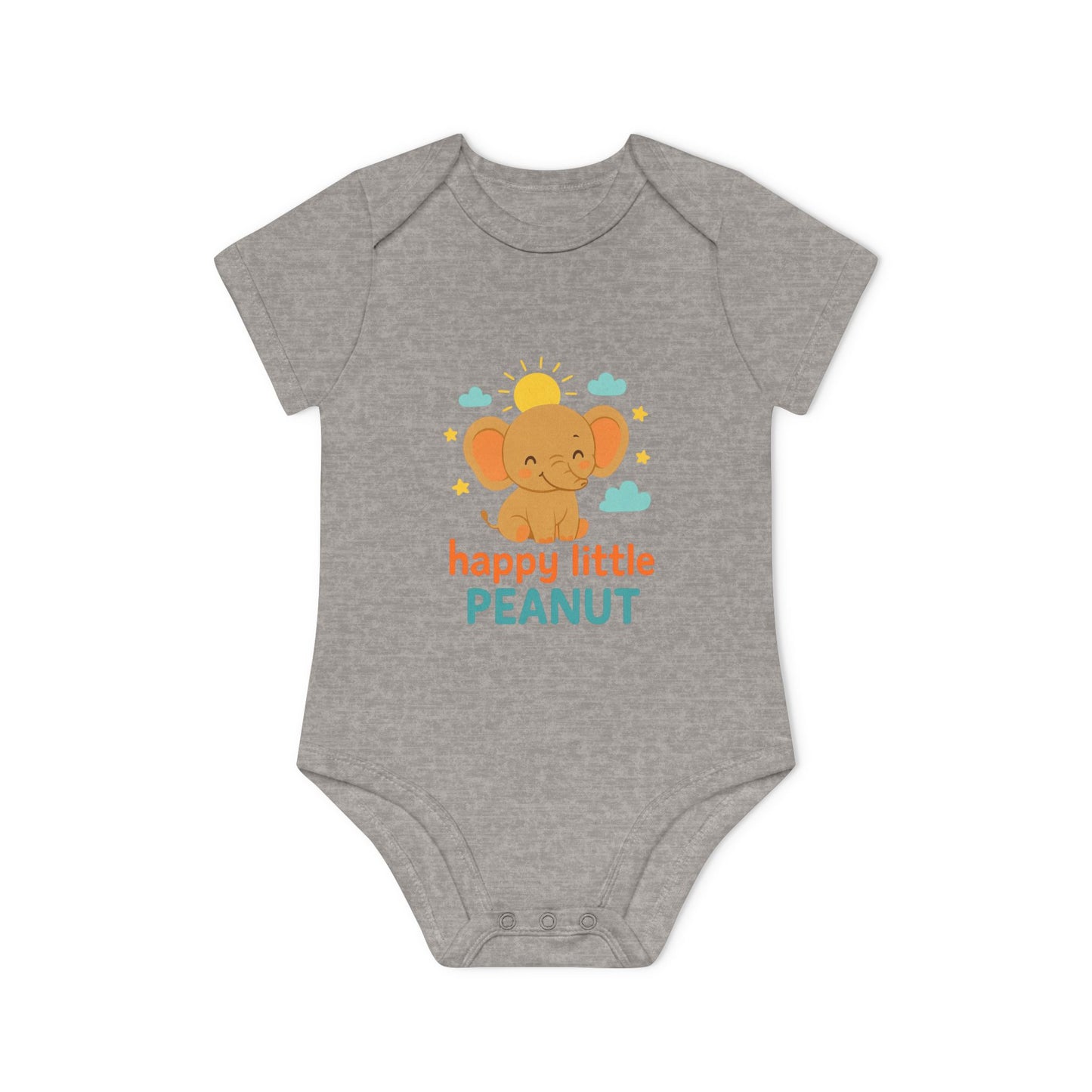 Organic Baby Bodysuit - Happy Little Peanut | Cute Infant Outfit, Newborn Gift, Toddler Wear, Baby Shower Present, Organic Cotton Clothing