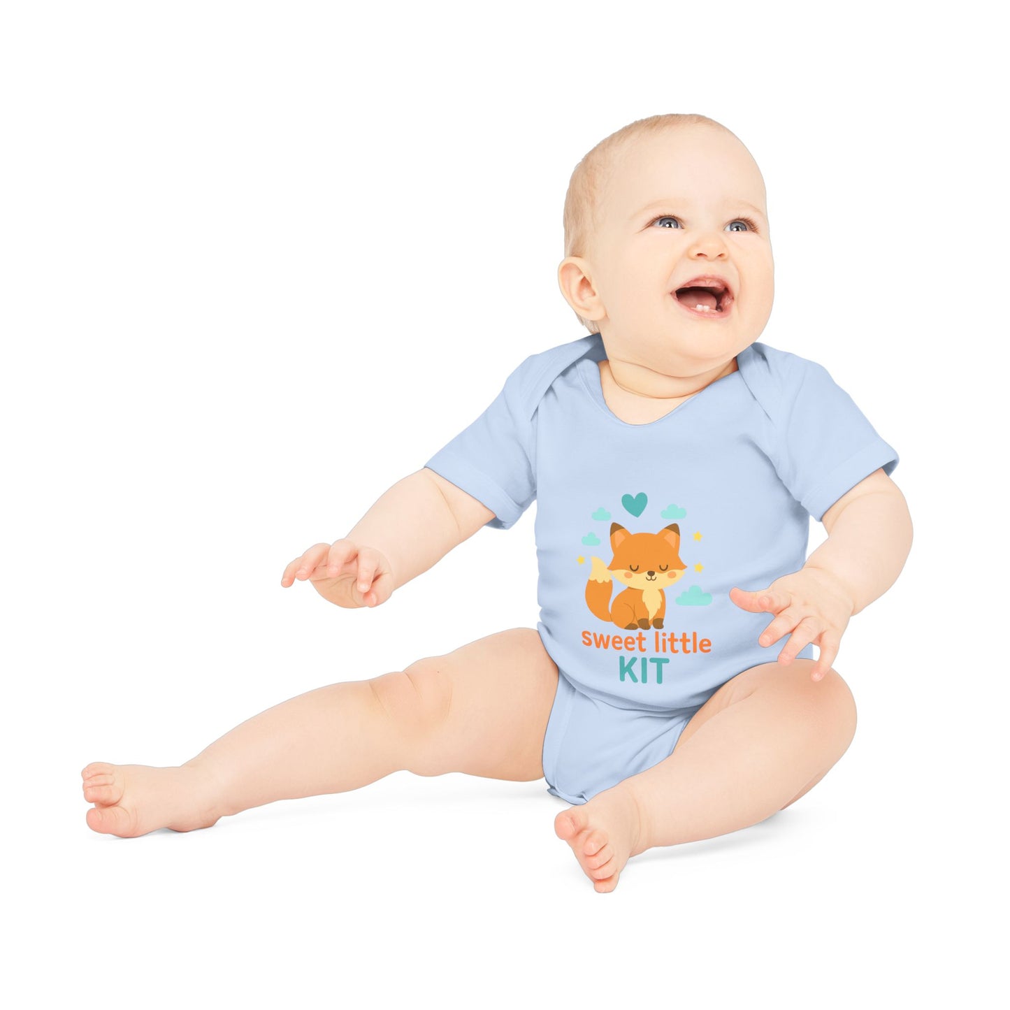Cute Baby Bodysuit with Sweet Little Kit Design, Organic Cotton, Perfect for Baby Shower Gift, Newborn Outfit, Animal Lover Baby Clothes