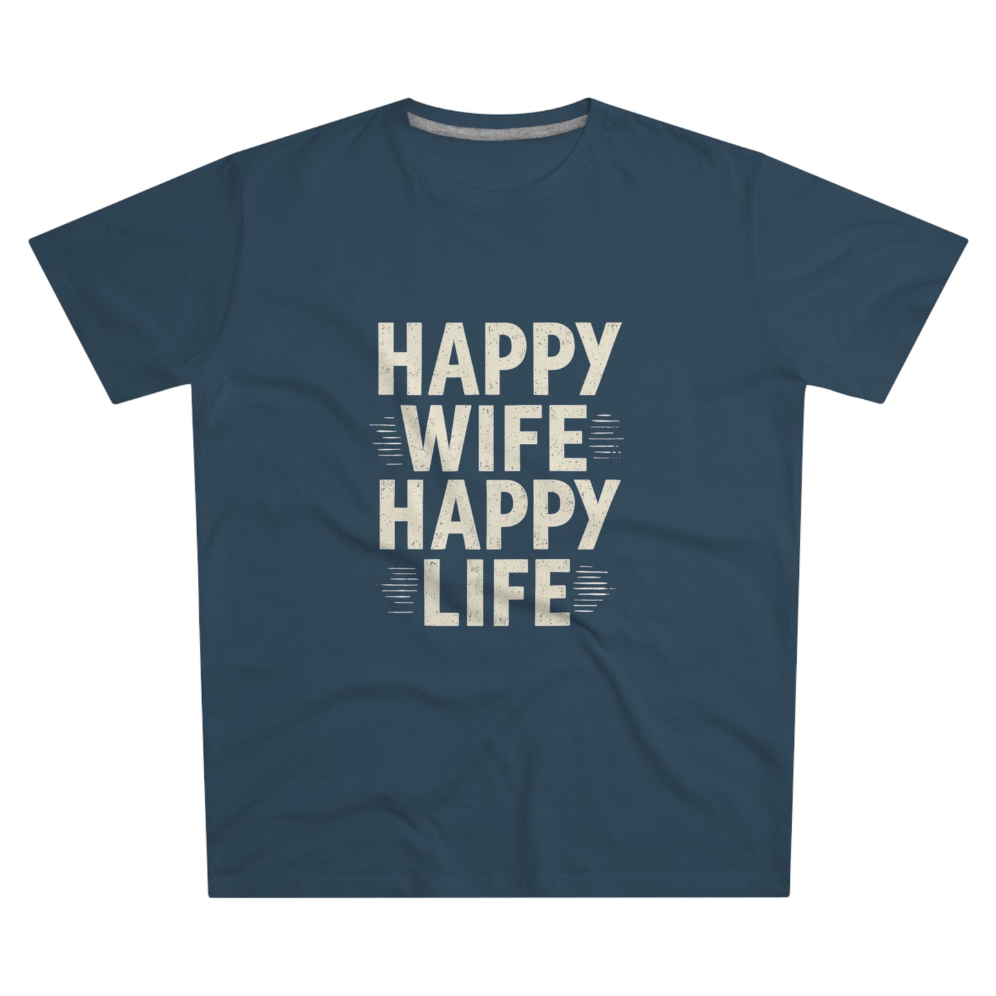 Happy Wife, Happy Life Men's Modern-fit Tee - Inspirational Gift, Casual Wear, Everyday Style, Celebration Outfit, Humor Shirt