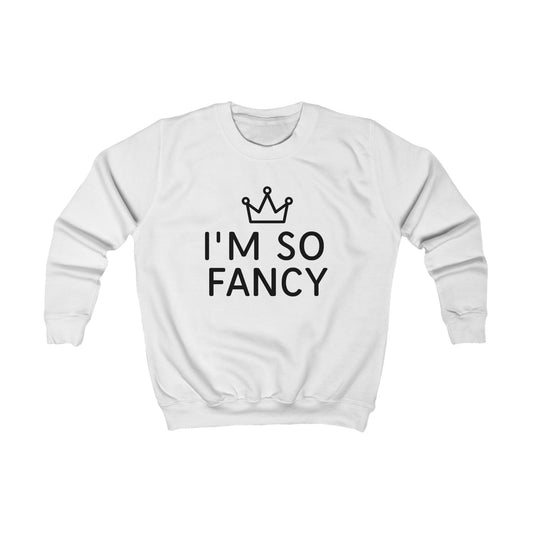 Trendy Kids Sweatshirt with "I'm So Fancy" Design