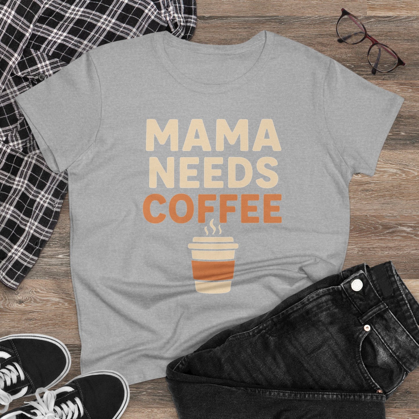 Mama Needs Coffee Tee - Perfect for Moms, Coffee Lovers, Birthdays, Mother's Day, Casual Outfits