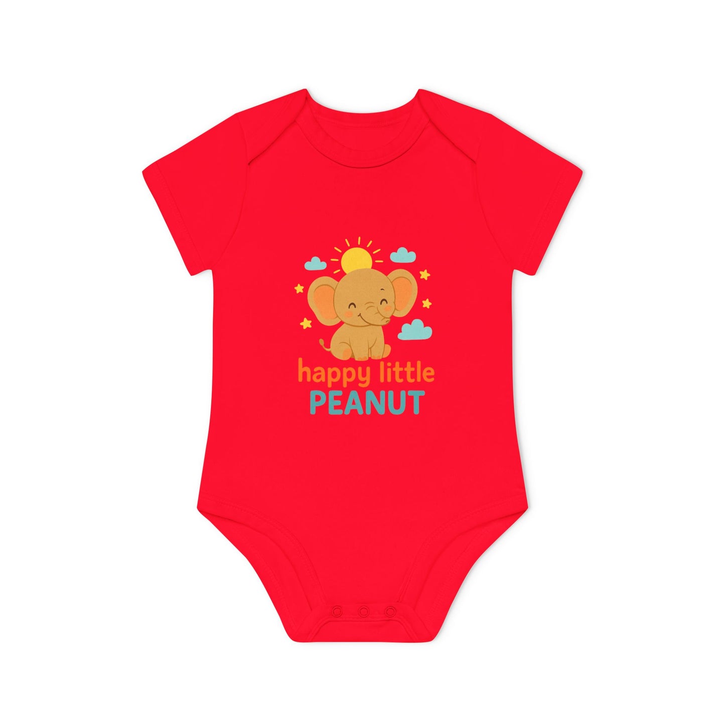 Organic Baby Bodysuit - Happy Little Peanut | Cute Infant Outfit, Newborn Gift, Toddler Wear, Baby Shower Present, Organic Cotton Clothing