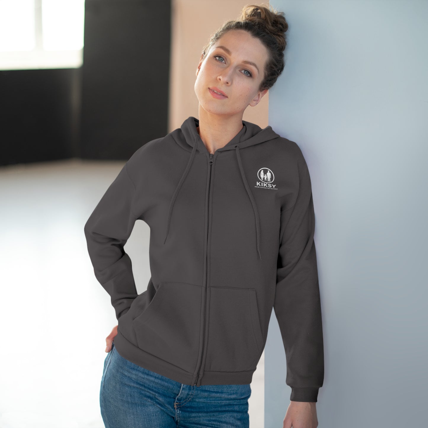 Cozy Woman Hooded Zip Sweatshirt, Stylish Loungewear, Perfect for Chill Days, Gift for Friends, Casual Wear, Ideal for Fall