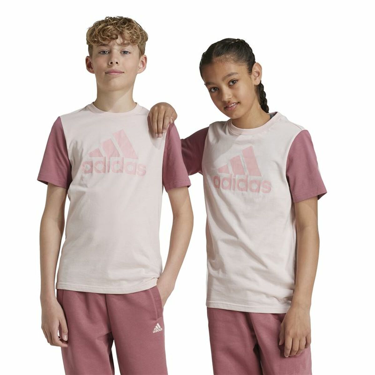 Adidas Child's Short Sleeve T-Shirt Adidas Essentials Big Logo Colorblock