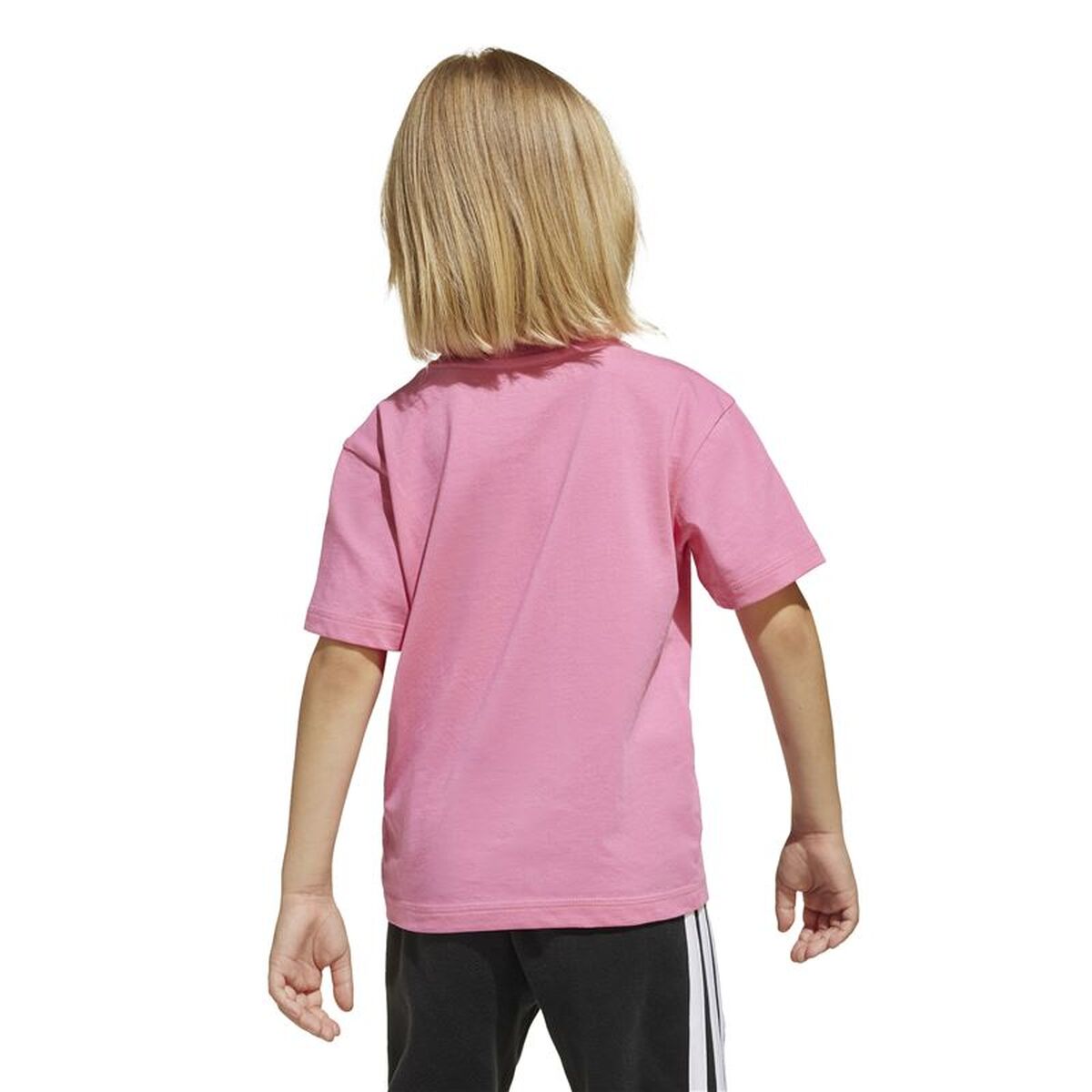 Adidas Child's Short Sleeve T-Shirt Adidas Essentials Big Logo White Pink