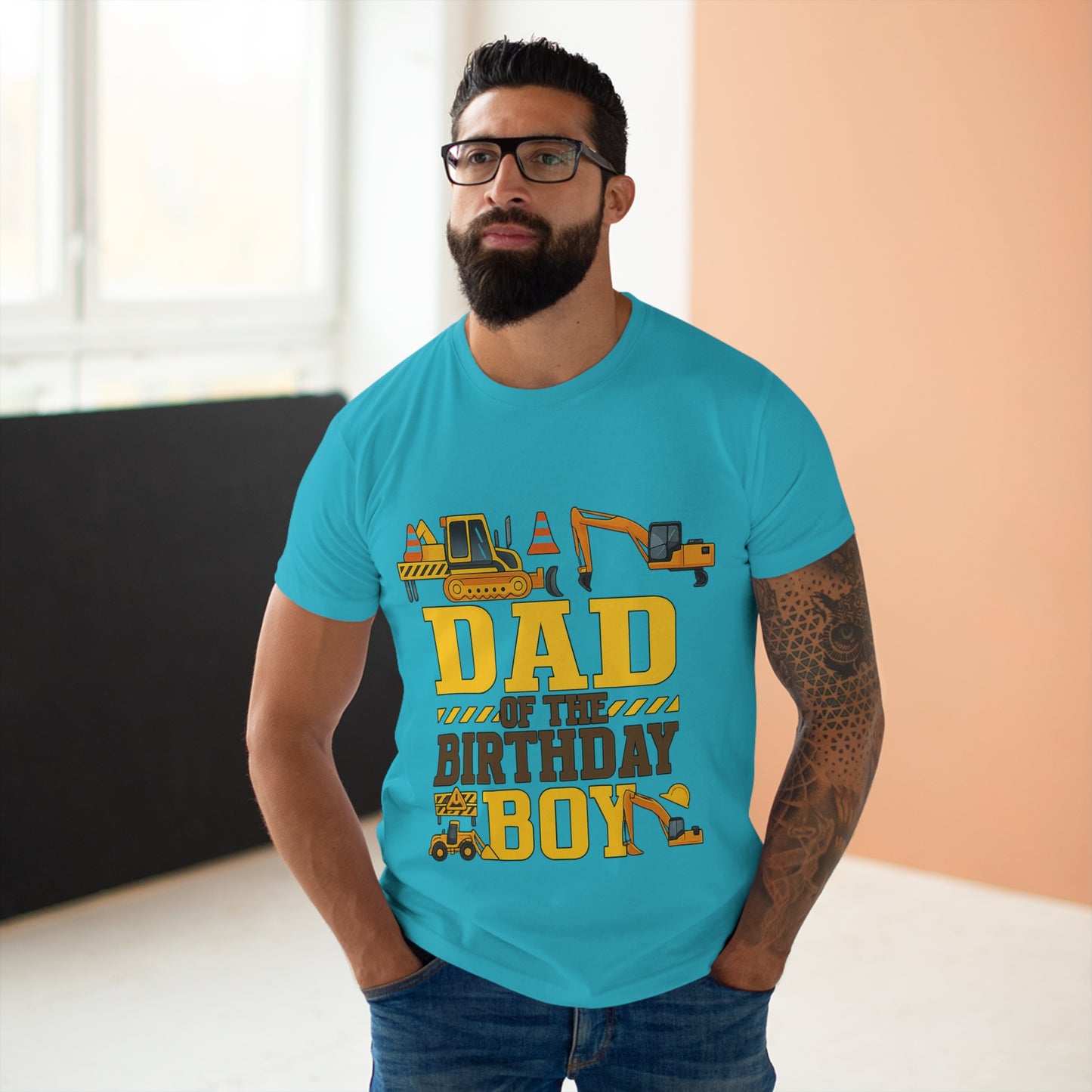 Dad of the Birthday Boy Construction T-Shirt, Birthday Gift, Dad T-Shirt, Father's Day Gift, Baby Shower Gift, Fun Dad Tee