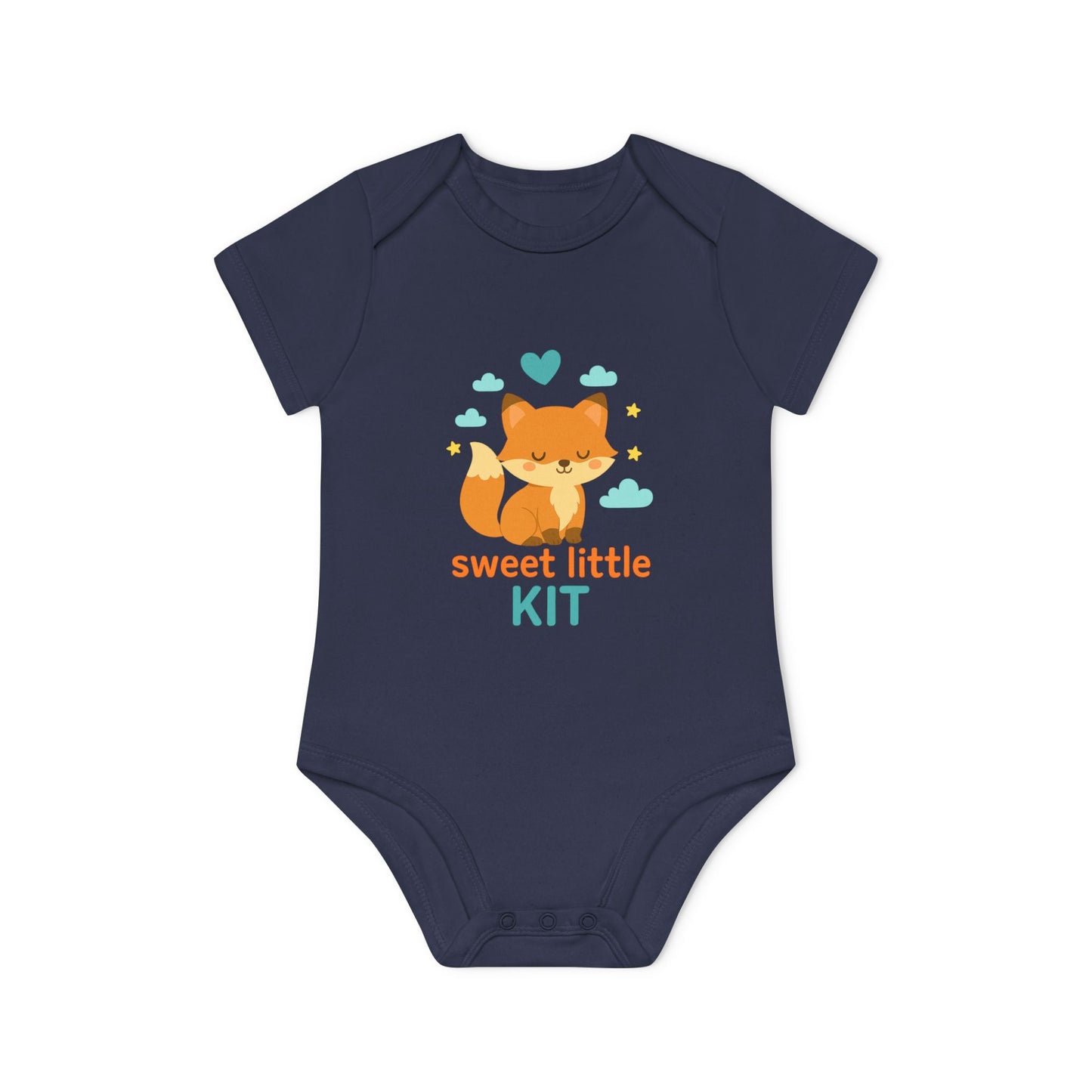 Cute Baby Bodysuit with Sweet Little Kit Design, Organic Cotton, Perfect for Baby Shower Gift, Newborn Outfit, Animal Lover Baby Clothes