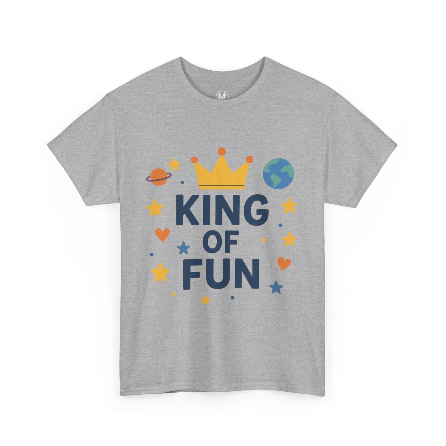 King of Fun Unisex Heavy Cotton Tee - Playful, Casual Shirt for Kids and Adults, Birthday Gift, Fun Party Outfit, Everyday Wear