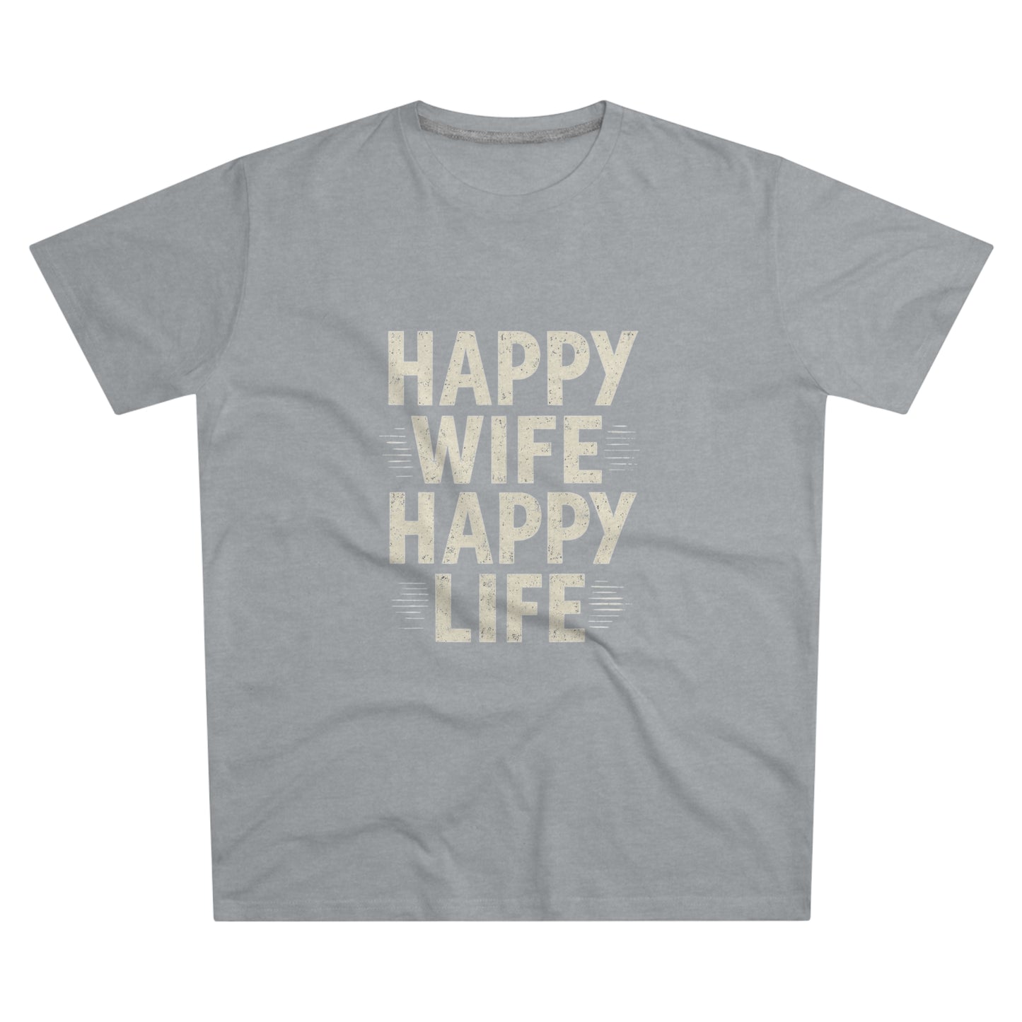 Happy Wife, Happy Life Men's Modern-fit Tee - Inspirational Gift, Casual Wear, Everyday Style, Celebration Outfit, Humor Shirt