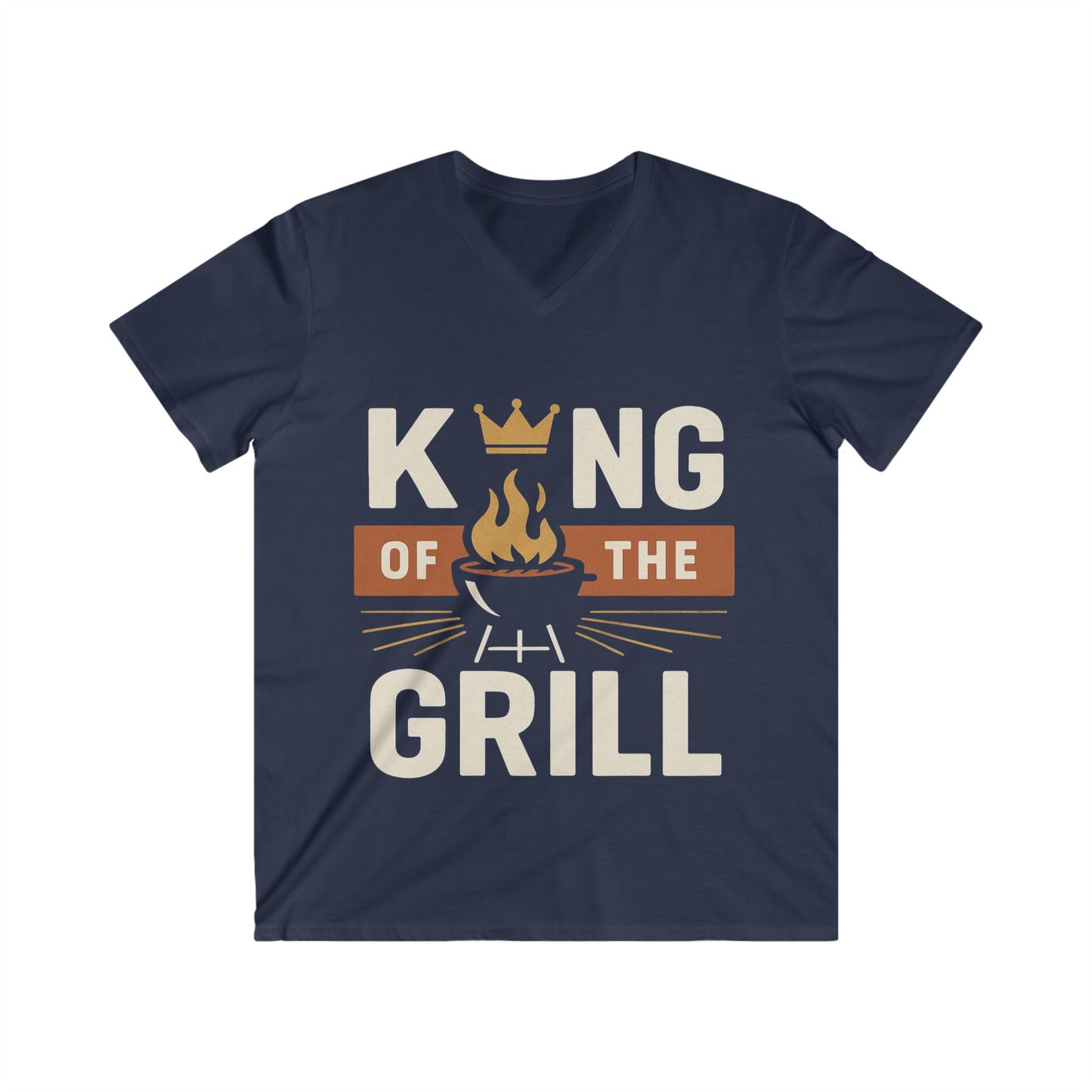 Men's Grill King V-Neck Tee | Perfect Gift for BBQ Lovers, Father's Day, Summer Parties, Cookouts, Casual Wear