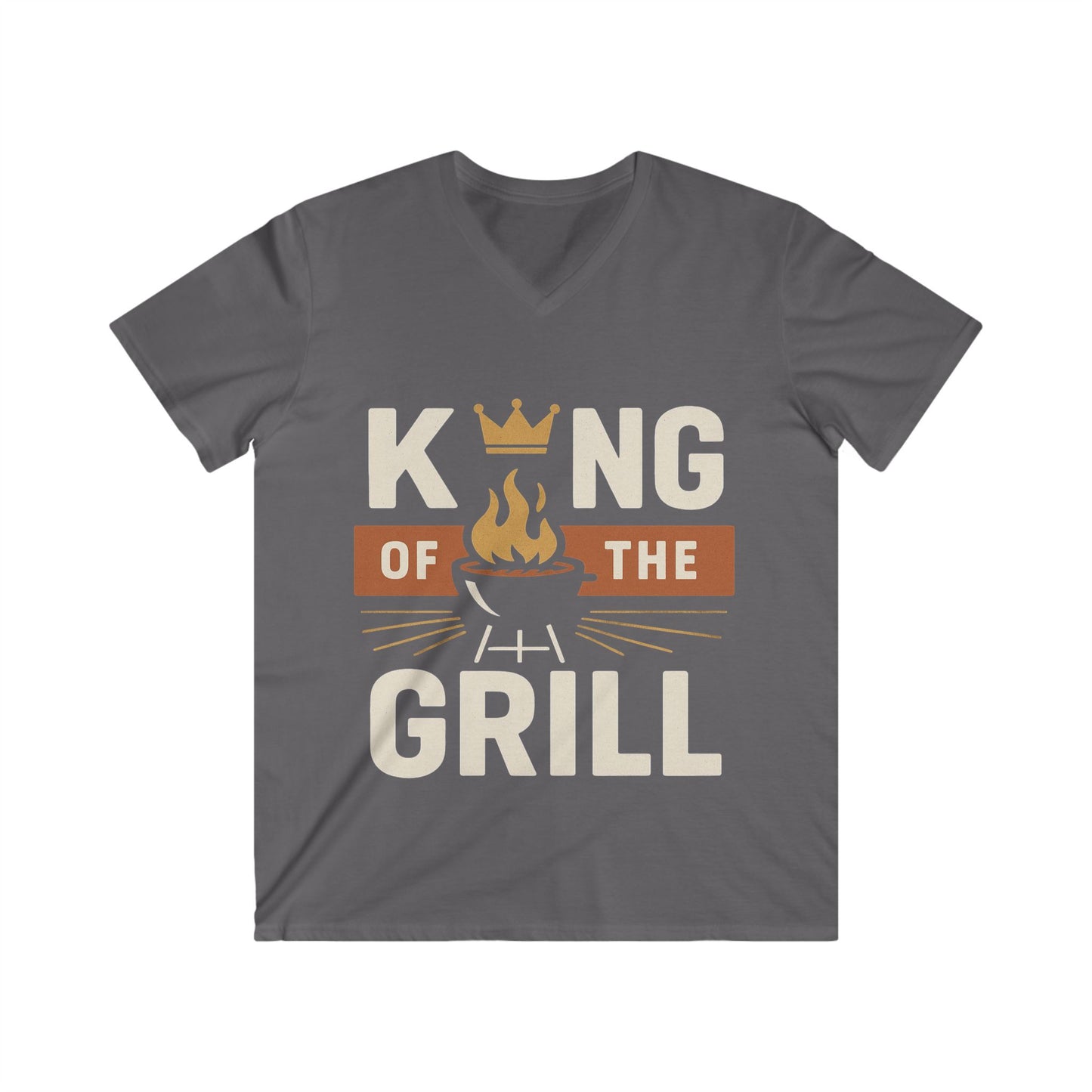 Men's Grill King V-Neck Tee | Perfect Gift for BBQ Lovers, Father's Day, Summer Parties, Cookouts, Casual Wear