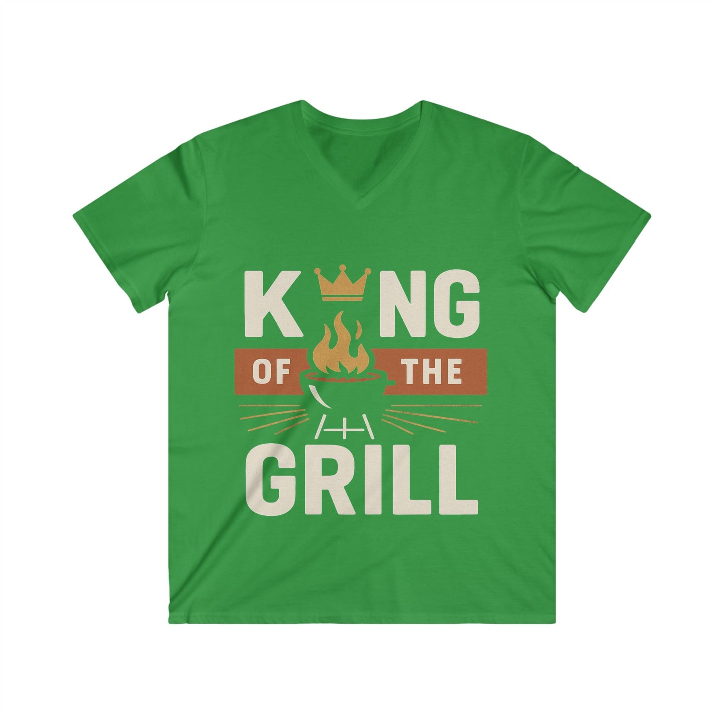 Men's Grill King V-Neck Tee | Perfect Gift for BBQ Lovers, Father's Day, Summer Parties, Cookouts, Casual Wear