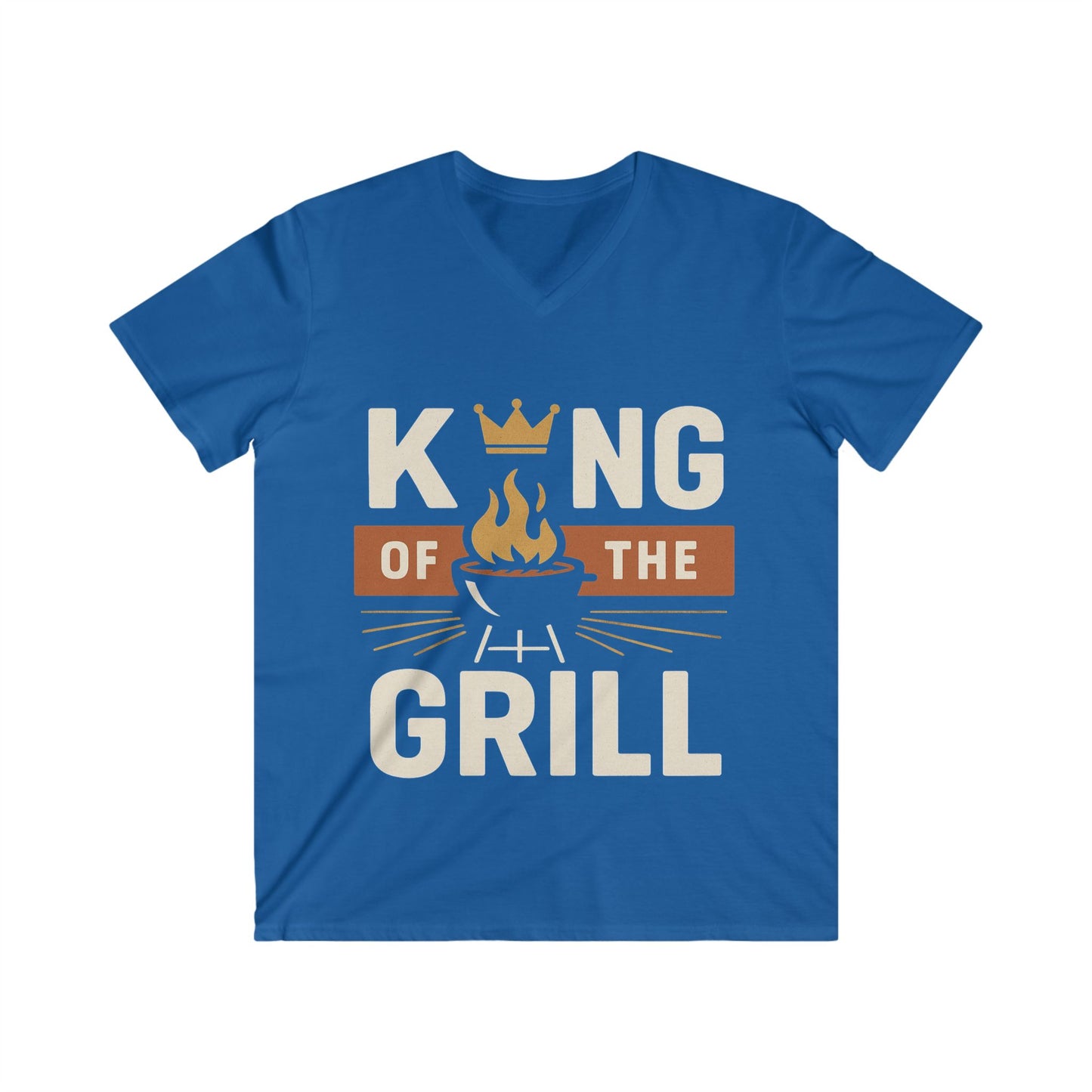 Men's Grill King V-Neck Tee | Perfect Gift for BBQ Lovers, Father's Day, Summer Parties, Cookouts, Casual Wear
