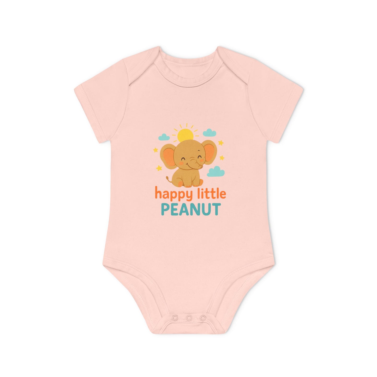 Organic Baby Bodysuit - Happy Little Peanut | Cute Infant Outfit, Newborn Gift, Toddler Wear, Baby Shower Present, Organic Cotton Clothing