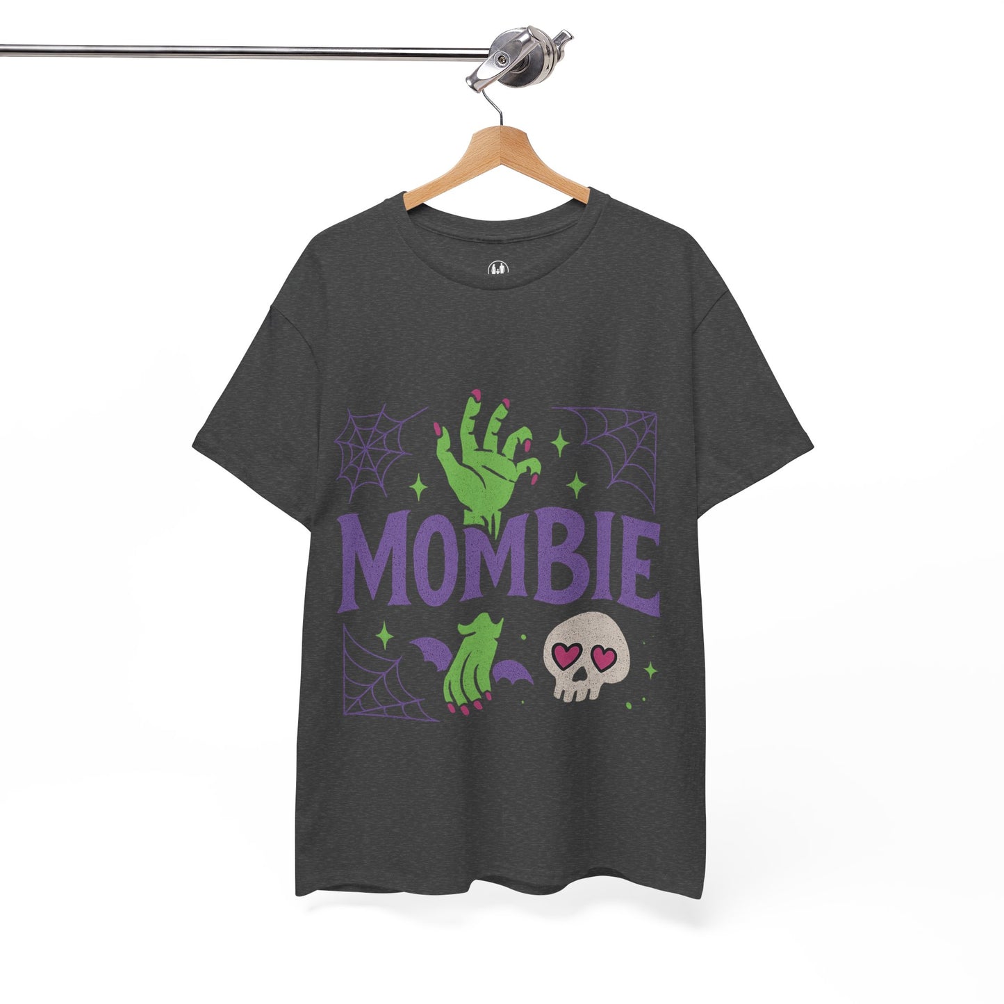 Mombie Tee - Women Heavy Cotton T-Shirt for Moms, Fun Halloween Shirt, Spooky Gift, Casual Wear, Parenting Humor