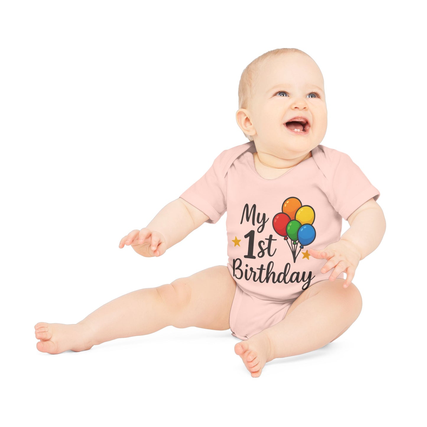 My 1st Birthday Organic Baby Bodysuit, Baby Shower Gift, First Birthday Outfit, Cute Baby Clothes, Eco-Friendly Baby Wear