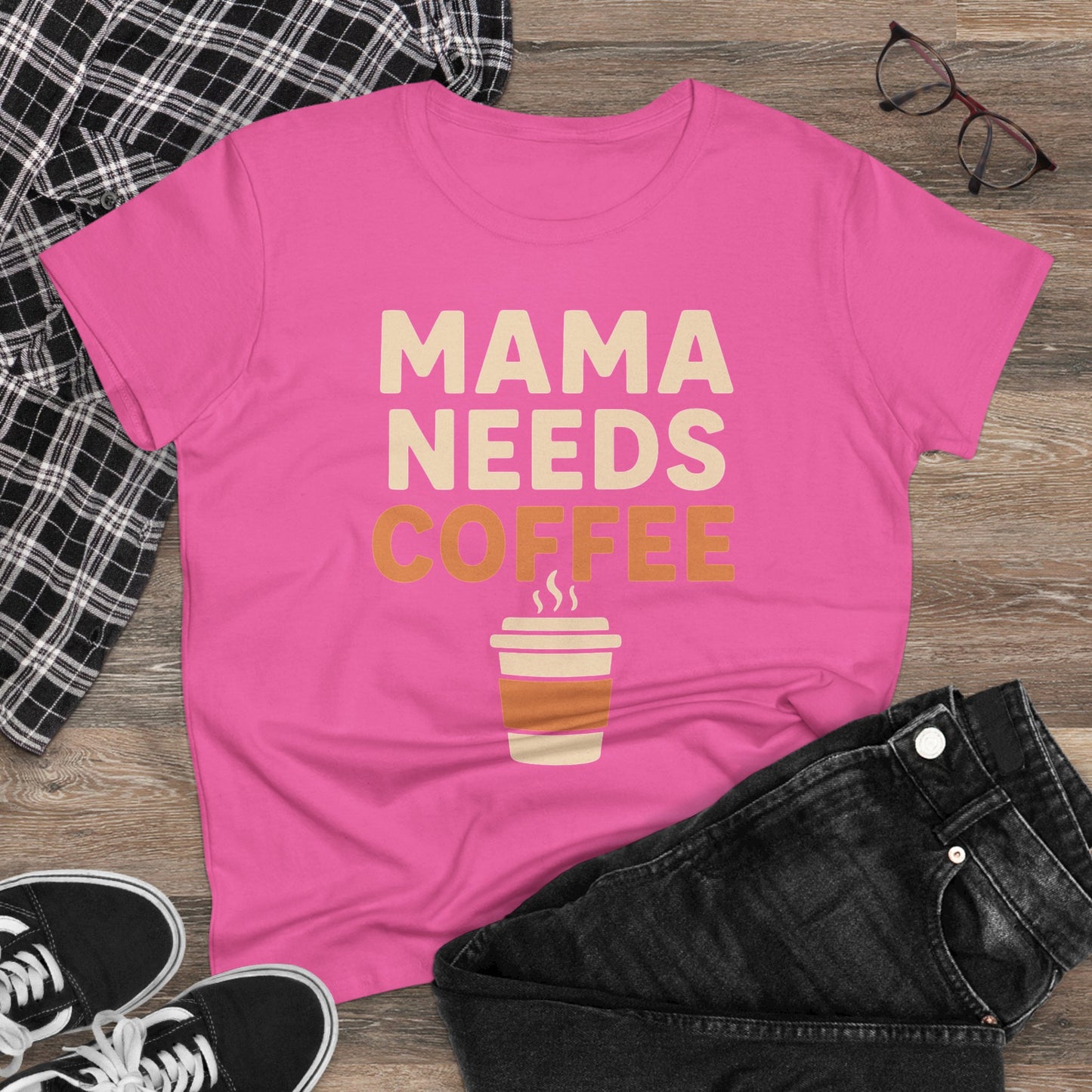 Mama Needs Coffee Tee - Perfect for Moms, Coffee Lovers, Birthdays, Mother's Day, Casual Outfits