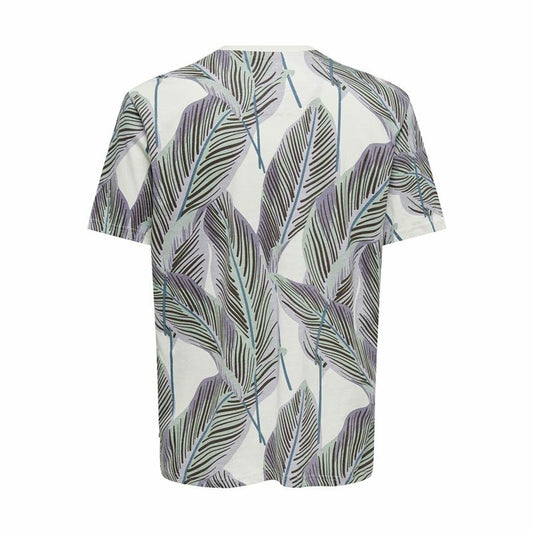 Only & Sons Men’s Short Sleeve T-Shirt Only & Sons Onskobe Reg Banana Leaf Blue White