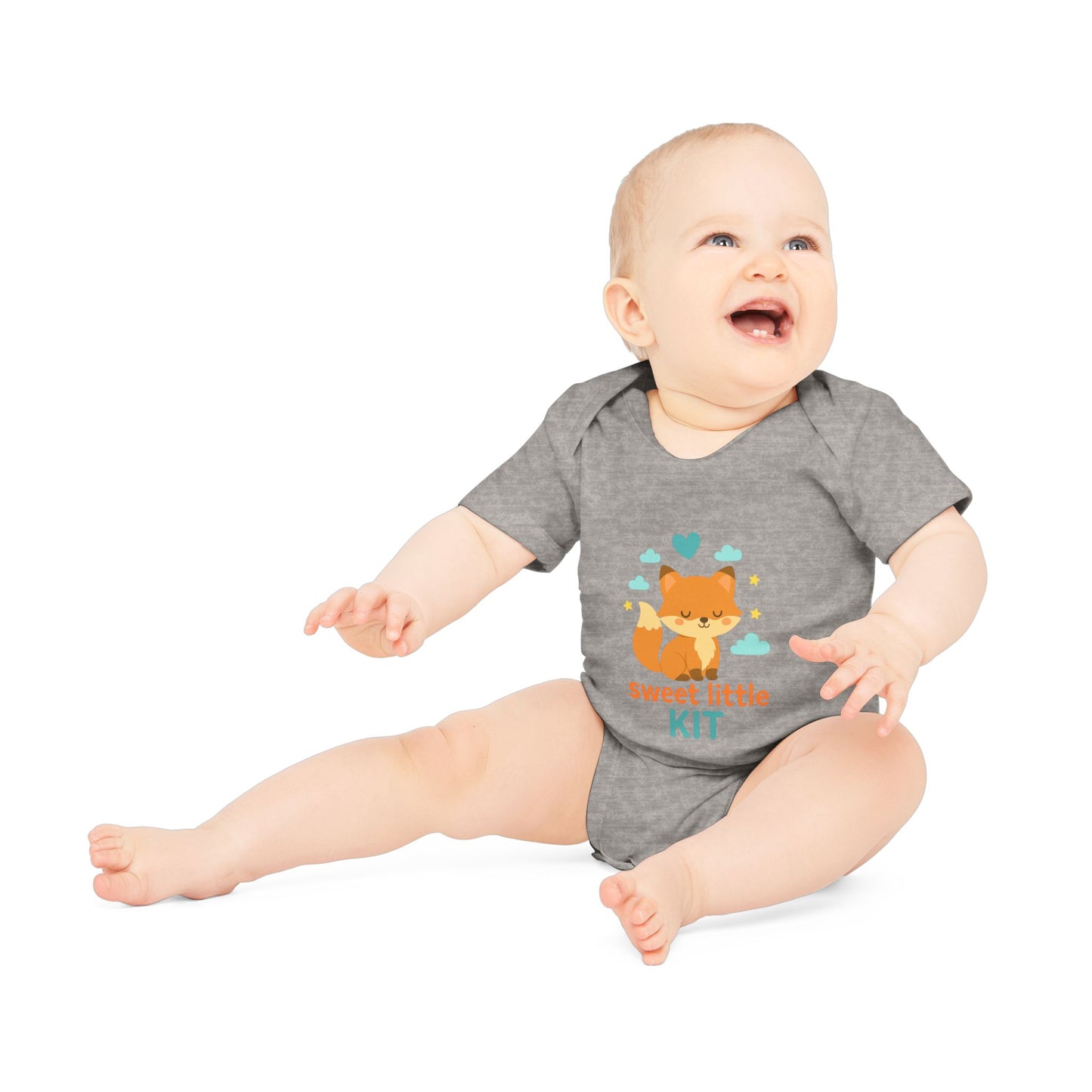 Cute Baby Bodysuit with Sweet Little Kit Design, Organic Cotton, Perfect for Baby Shower Gift, Newborn Outfit, Animal Lover Baby Clothes