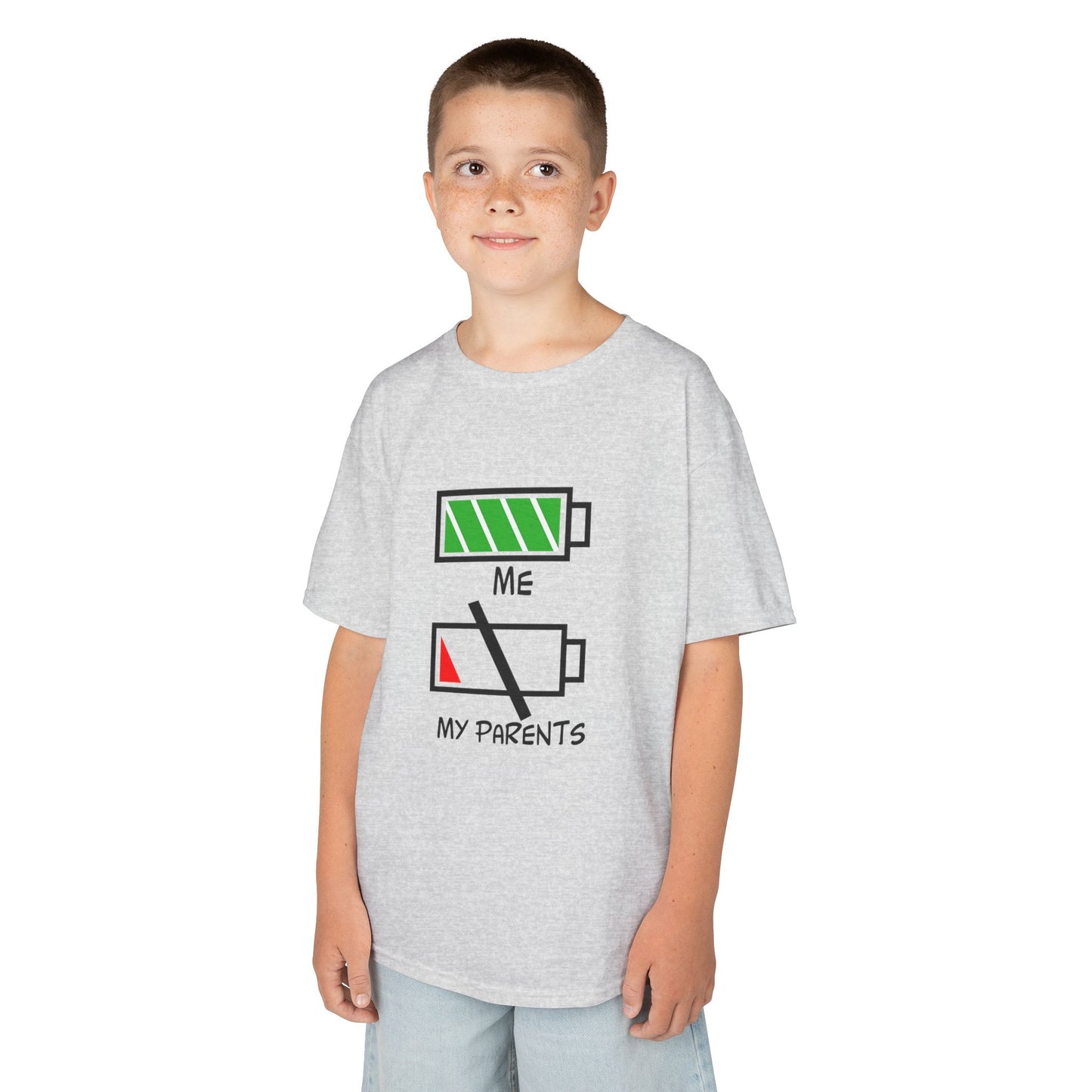 Recharge Your Kids' Energy Tee, Fun Kids Shirt, Battery Graphic Tee, Cute Gift for Boys and Girls, Cool Kids Apparel