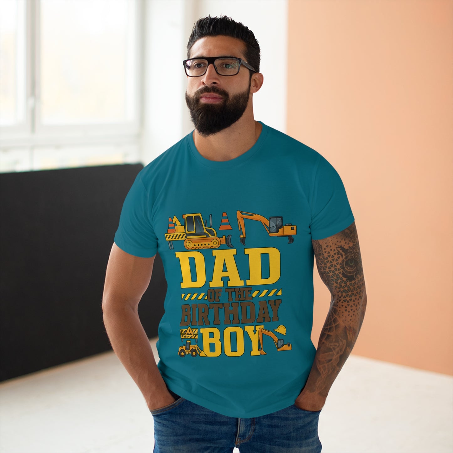 Dad of the Birthday Boy Construction T-Shirt, Birthday Gift, Dad T-Shirt, Father's Day Gift, Baby Shower Gift, Fun Dad Tee