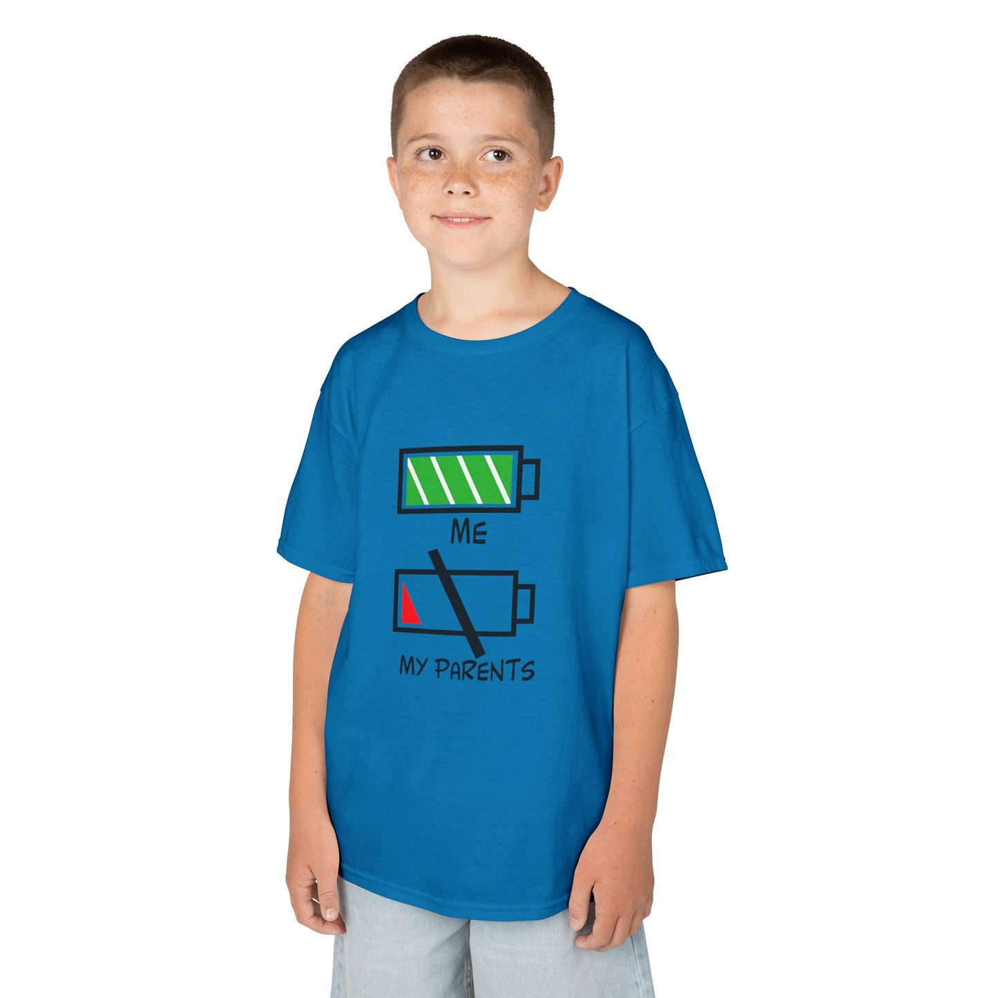 Recharge Your Kids' Energy Tee, Fun Kids Shirt, Battery Graphic Tee, Cute Gift for Boys and Girls, Cool Kids Apparel