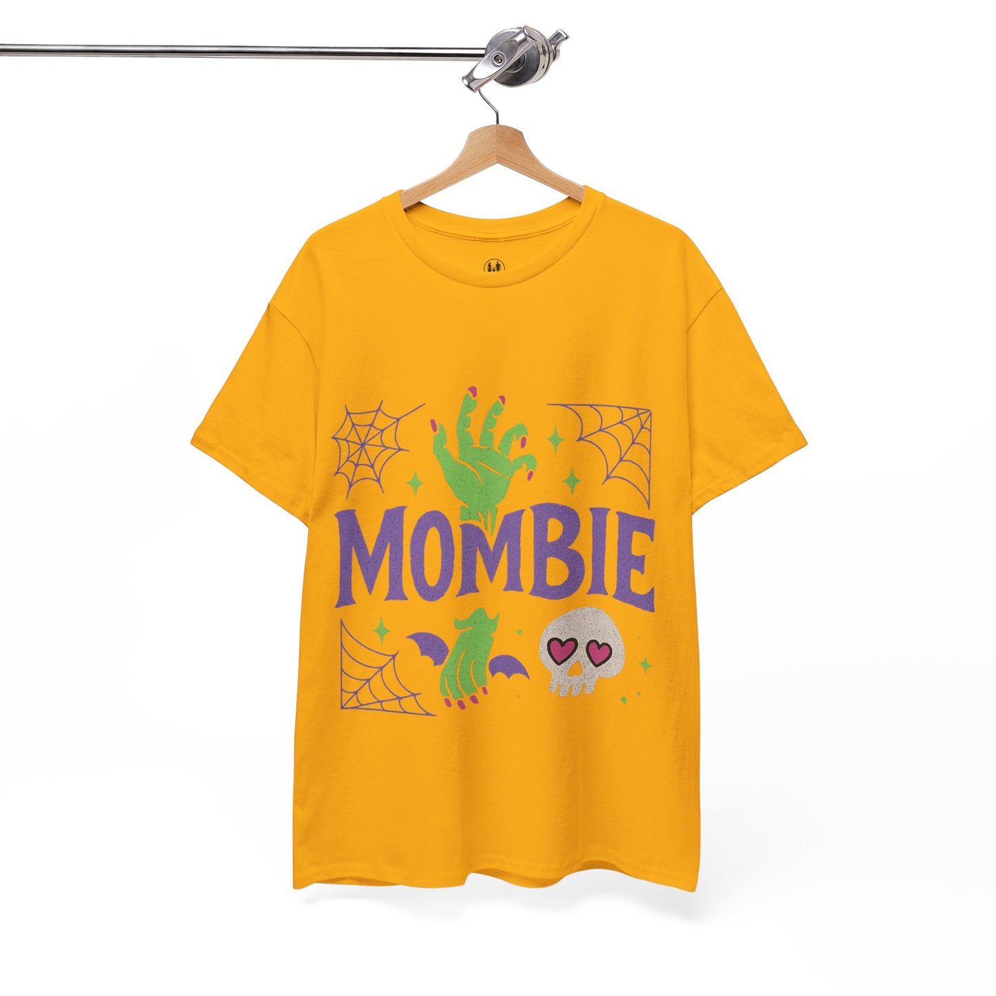 Mombie Tee - Women Heavy Cotton T-Shirt for Moms, Fun Halloween Shirt, Spooky Gift, Casual Wear, Parenting Humor