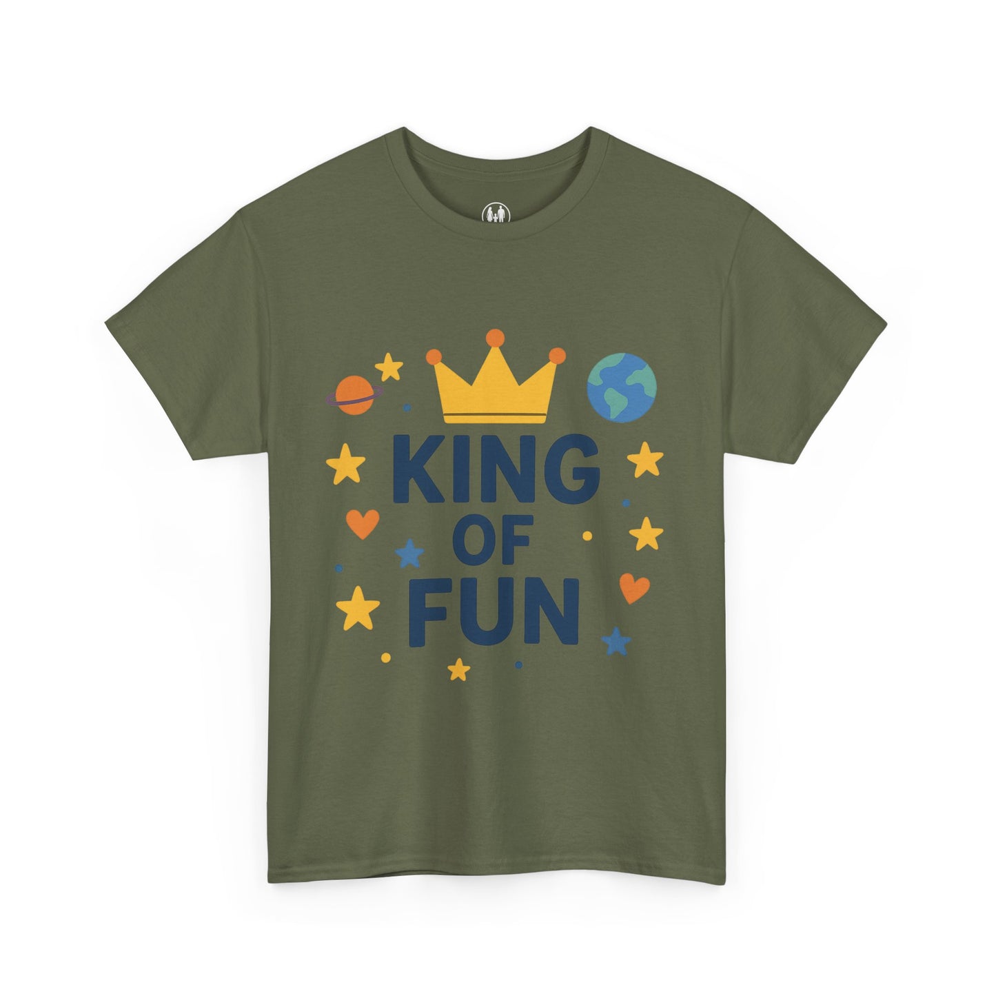 King of Fun Unisex Heavy Cotton Tee - Playful, Casual Shirt for Kids and Adults, Birthday Gift, Fun Party Outfit, Everyday Wear