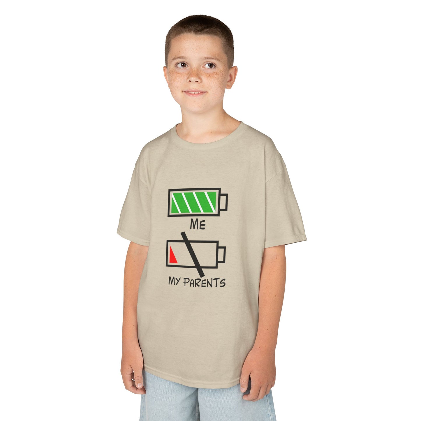 Recharge Your Kids' Energy Tee, Fun Kids Shirt, Battery Graphic Tee, Cute Gift for Boys and Girls, Cool Kids Apparel