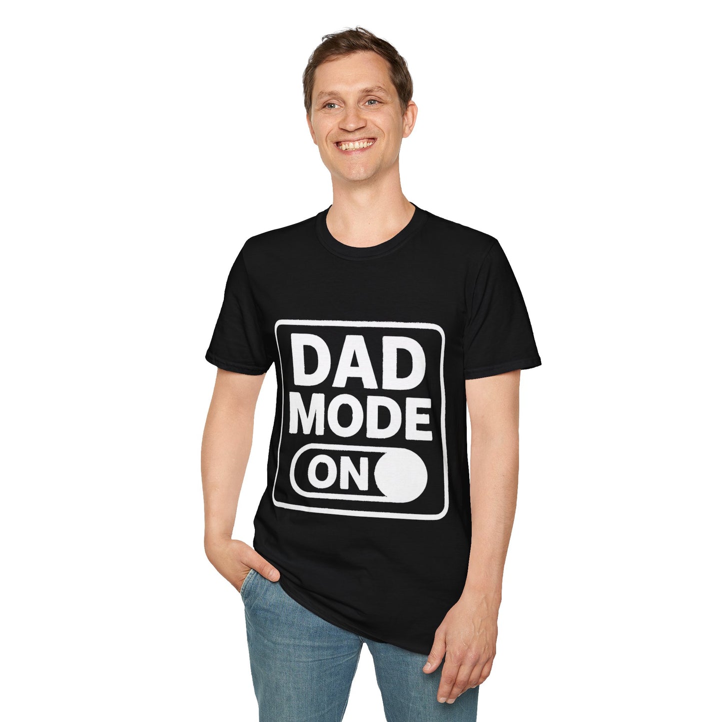 Dad Mode On Unisex Softstyle T-Shirt, Gift for New Dads, Funny Dad Tee, Casual Wear, Birthday Present, Father's Day Gift