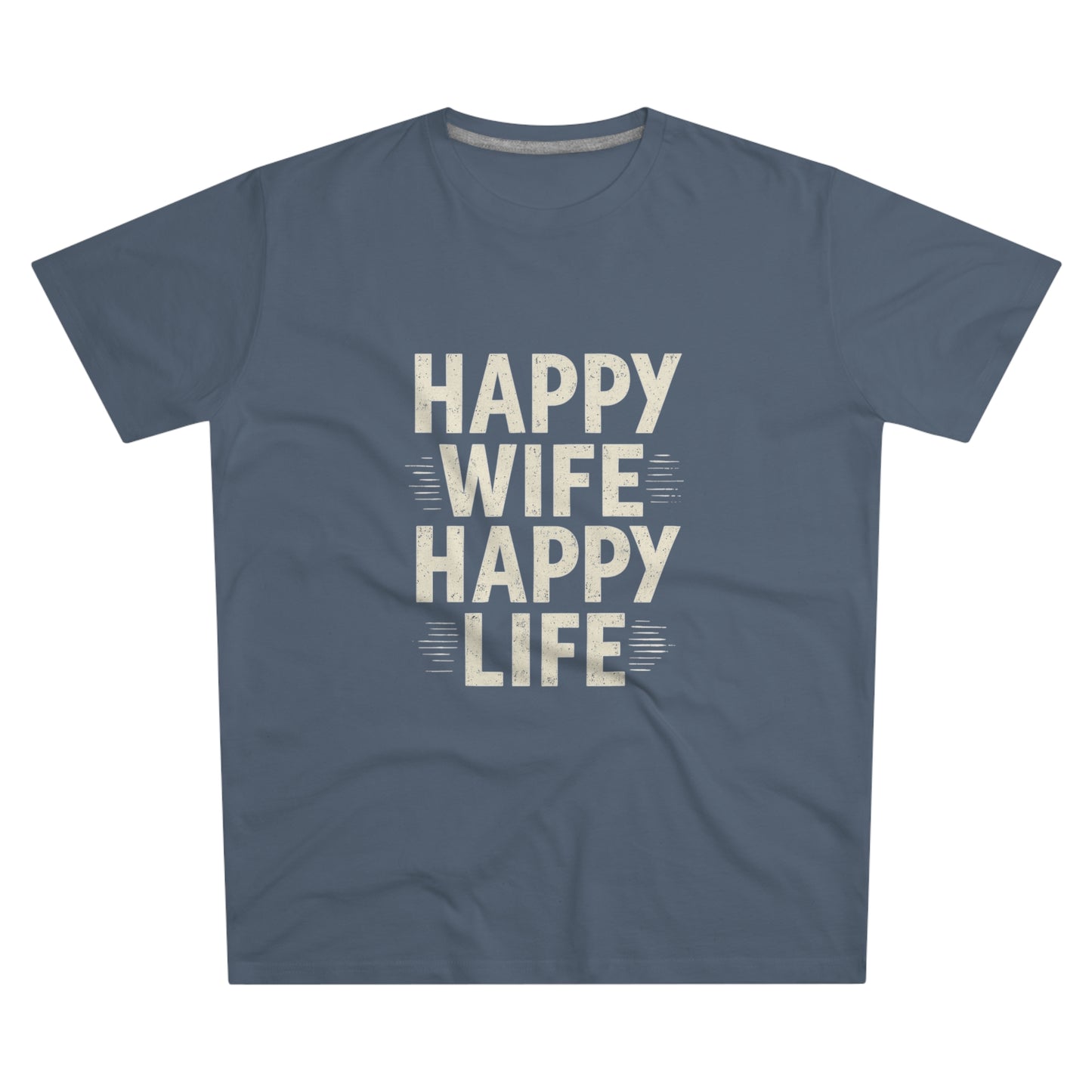Happy Wife, Happy Life Men's Modern-fit Tee - Inspirational Gift, Casual Wear, Everyday Style, Celebration Outfit, Humor Shirt