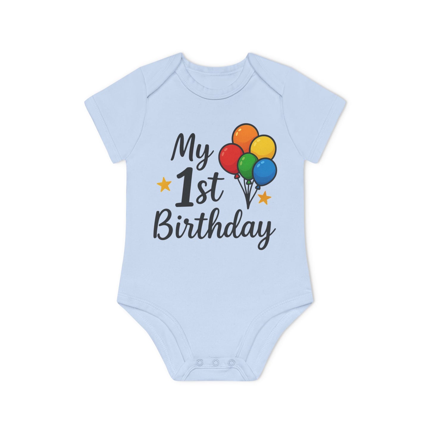 My 1st Birthday Organic Baby Bodysuit, Baby Shower Gift, First Birthday Outfit, Cute Baby Clothes, Eco-Friendly Baby Wear