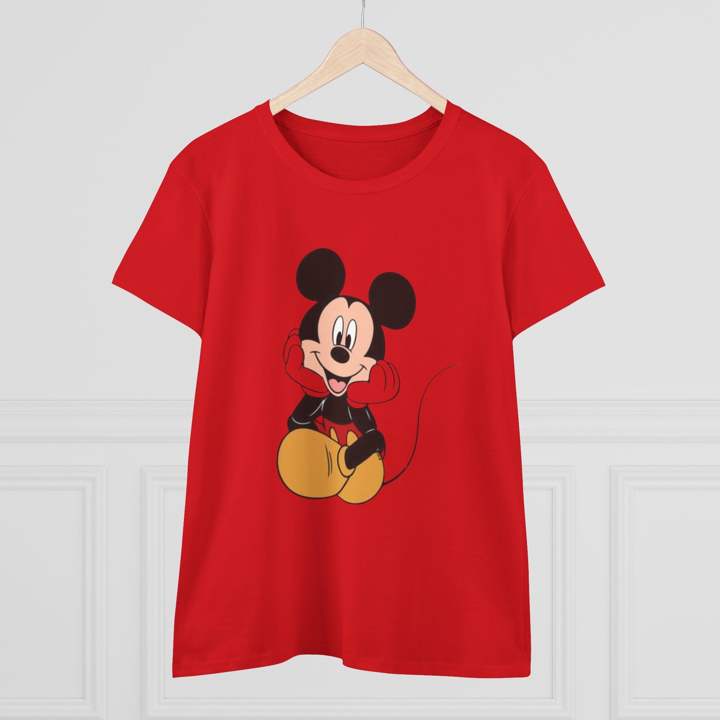 Cheerful Mickey Mouse Tee, Casual Women's T-Shirt, Disney Apparel, Gift for Mickey Fans, Summer Tee, Fun Graphic Shirt