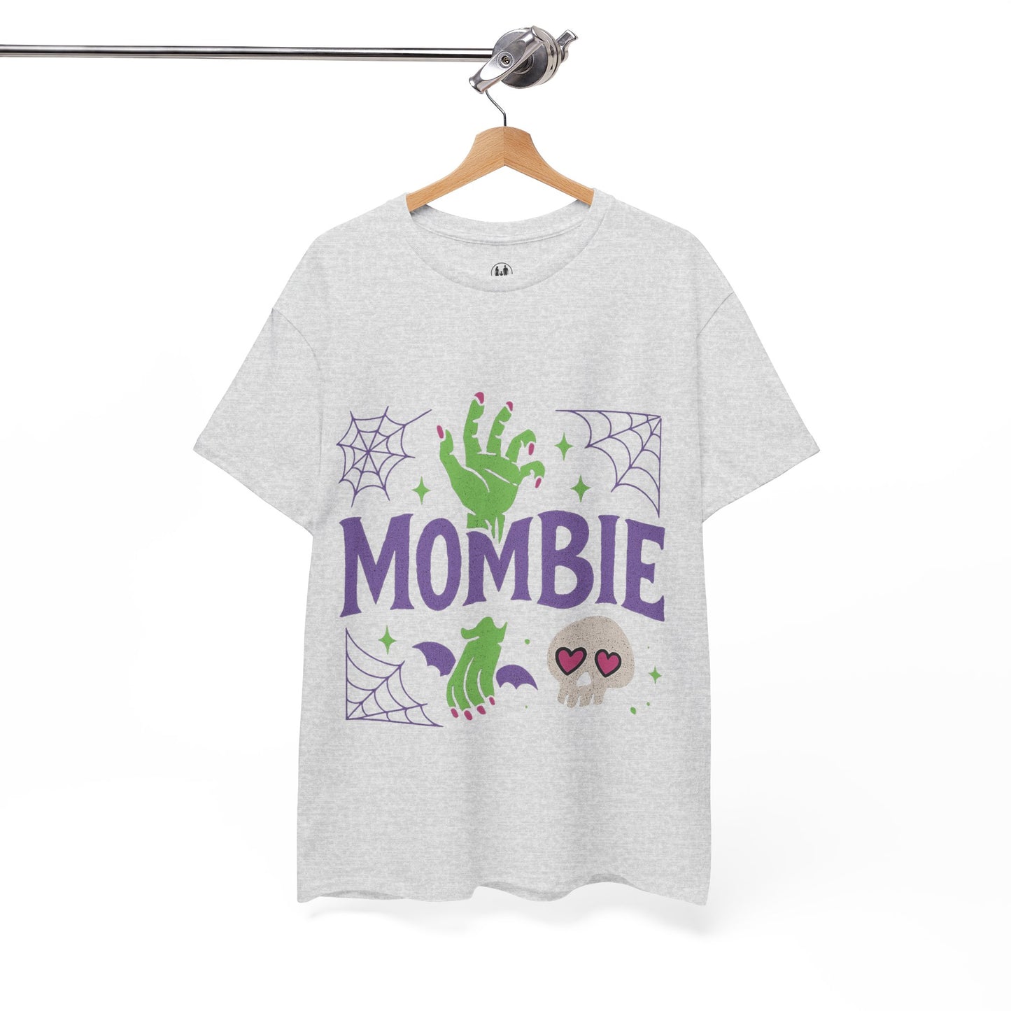 Mombie Tee - Women Heavy Cotton T-Shirt for Moms, Fun Halloween Shirt, Spooky Gift, Casual Wear, Parenting Humor