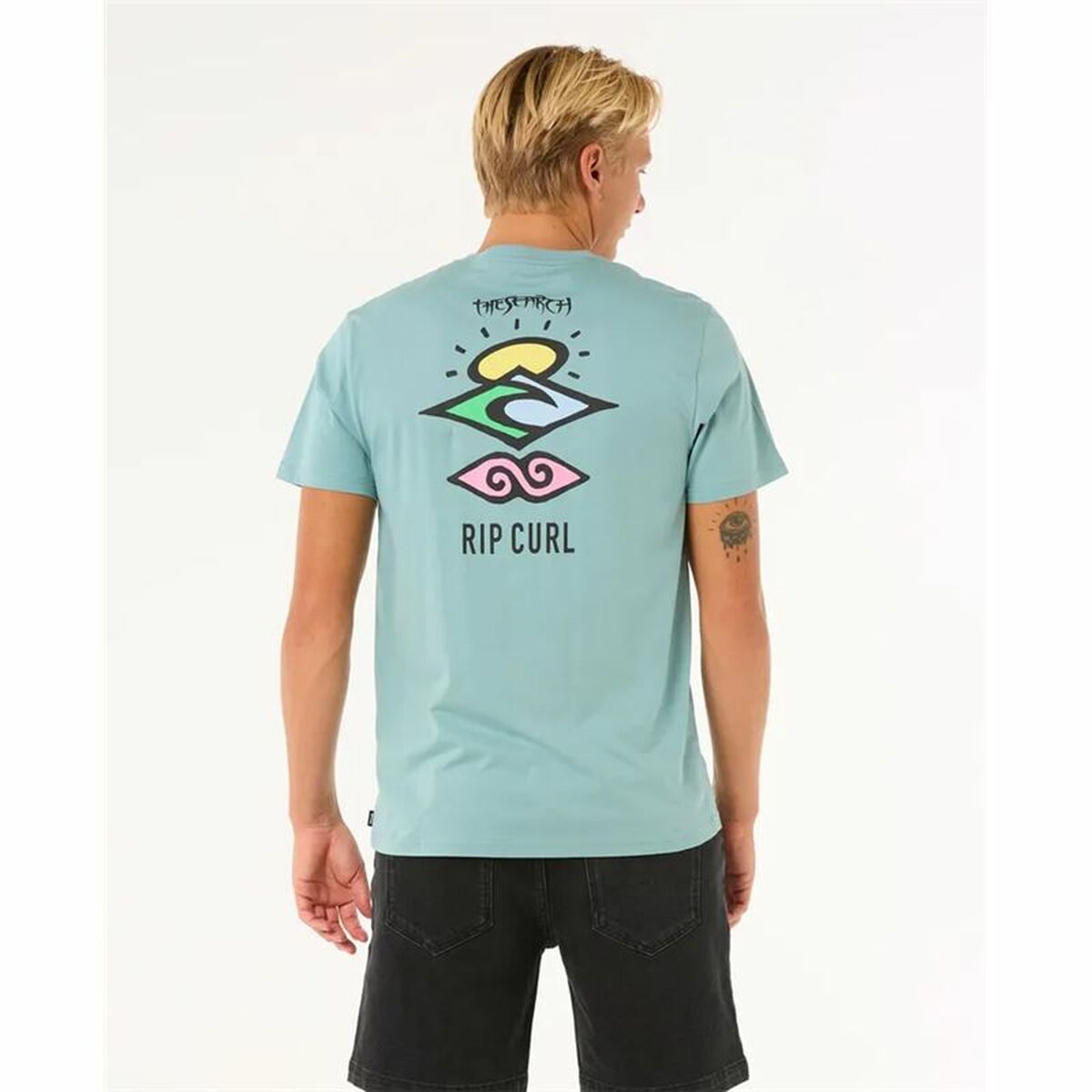 Rip Curl Men’s Short Sleeve T-Shirt Rip Curl Search Icon Tee Blue