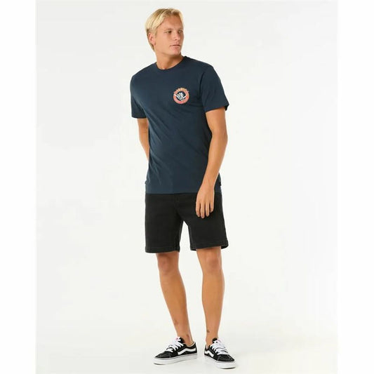 Rip Curl Men’s Short Sleeve T-Shirt Rip Curl Shred Til Tee Navy Blue