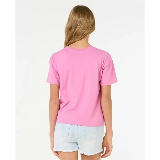 Rip Curl Child's Short Sleeve T-Shirt Rip Curl Island Surf Crop Pink