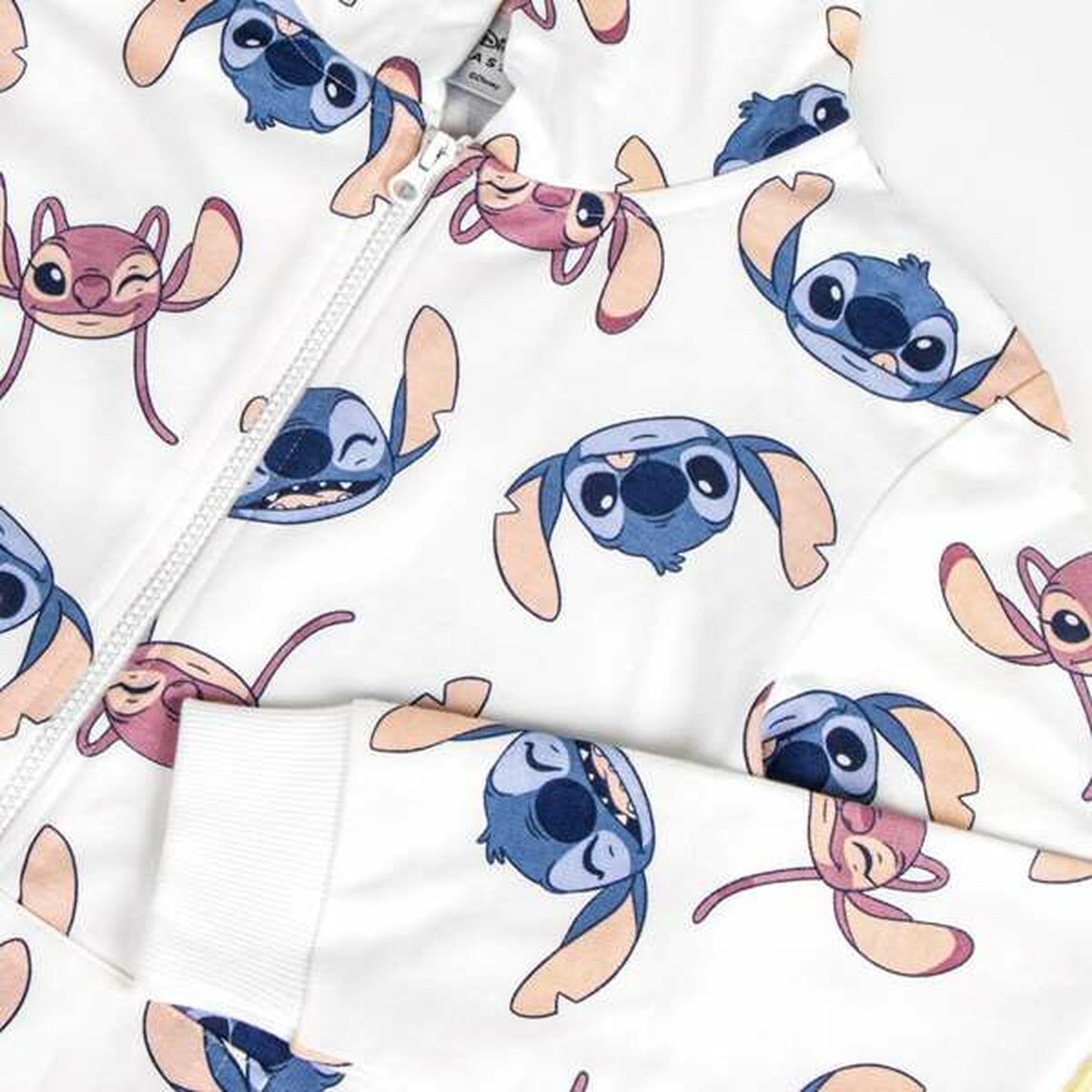 Stitch Hooded Sweatshirt For Girls Stitch Beige