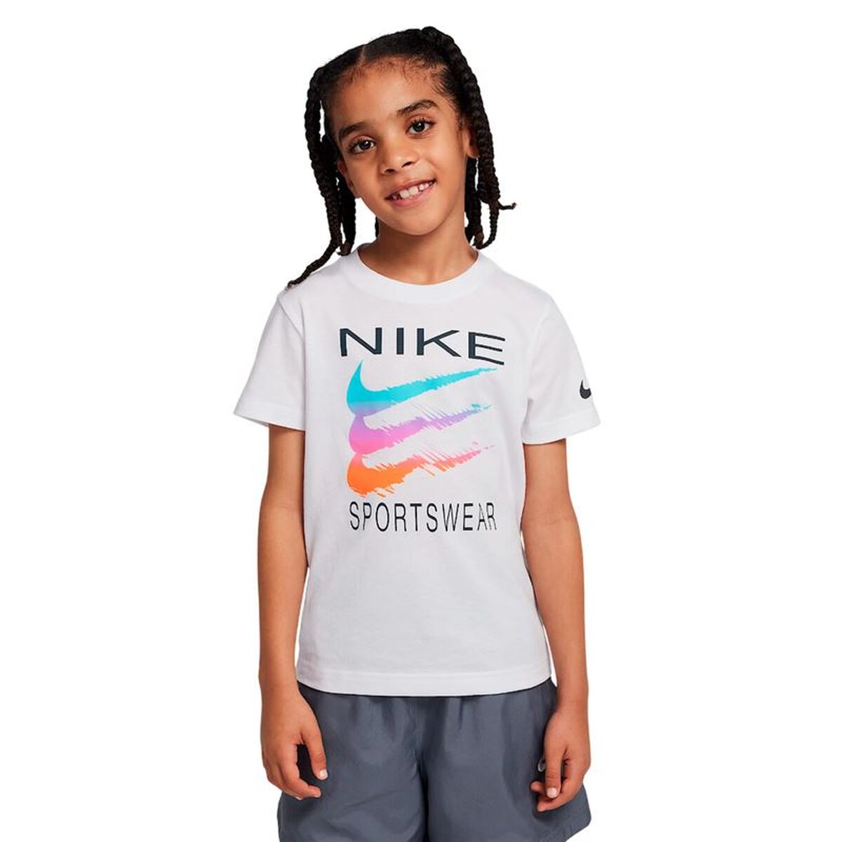 Nike Child's Short Sleeve T-Shirt Nike Sportswear Swoosh White
