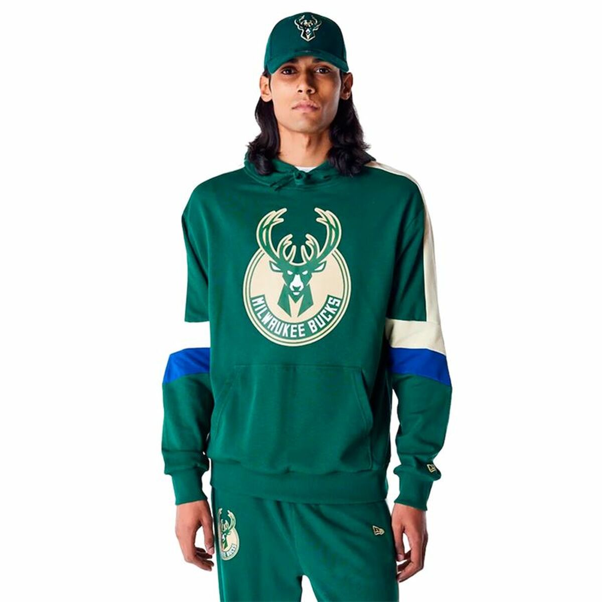 New Era Men’s Hoodie New Era Colour Block Os Milwaukee Bucks