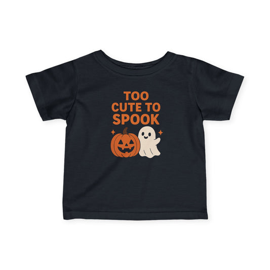 Too Cute to Spook Infant Tee, Halloween Toddler Shirt, Baby Halloween Outfit, Cute Ghost and Pumpkin Tee, Infant Spooky Decor
