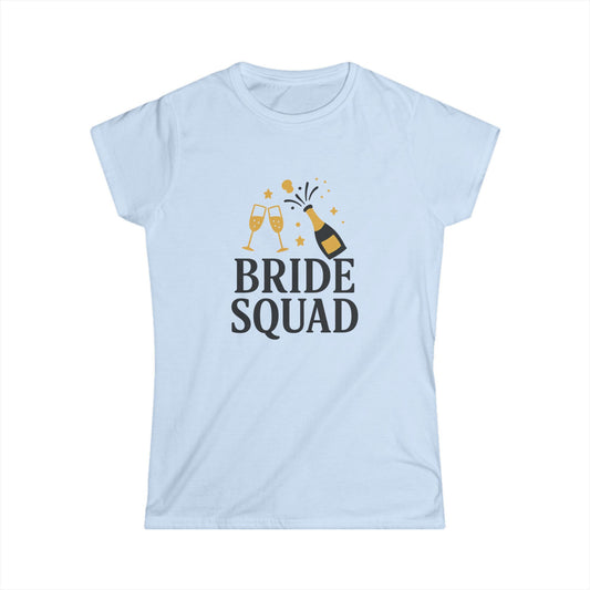 Bride Squad Women's Softstyle Tee, Bridal Party Shirt, Wedding Celebration Tee, Bachelorette Party Outfit, Engagement Gift Shirt