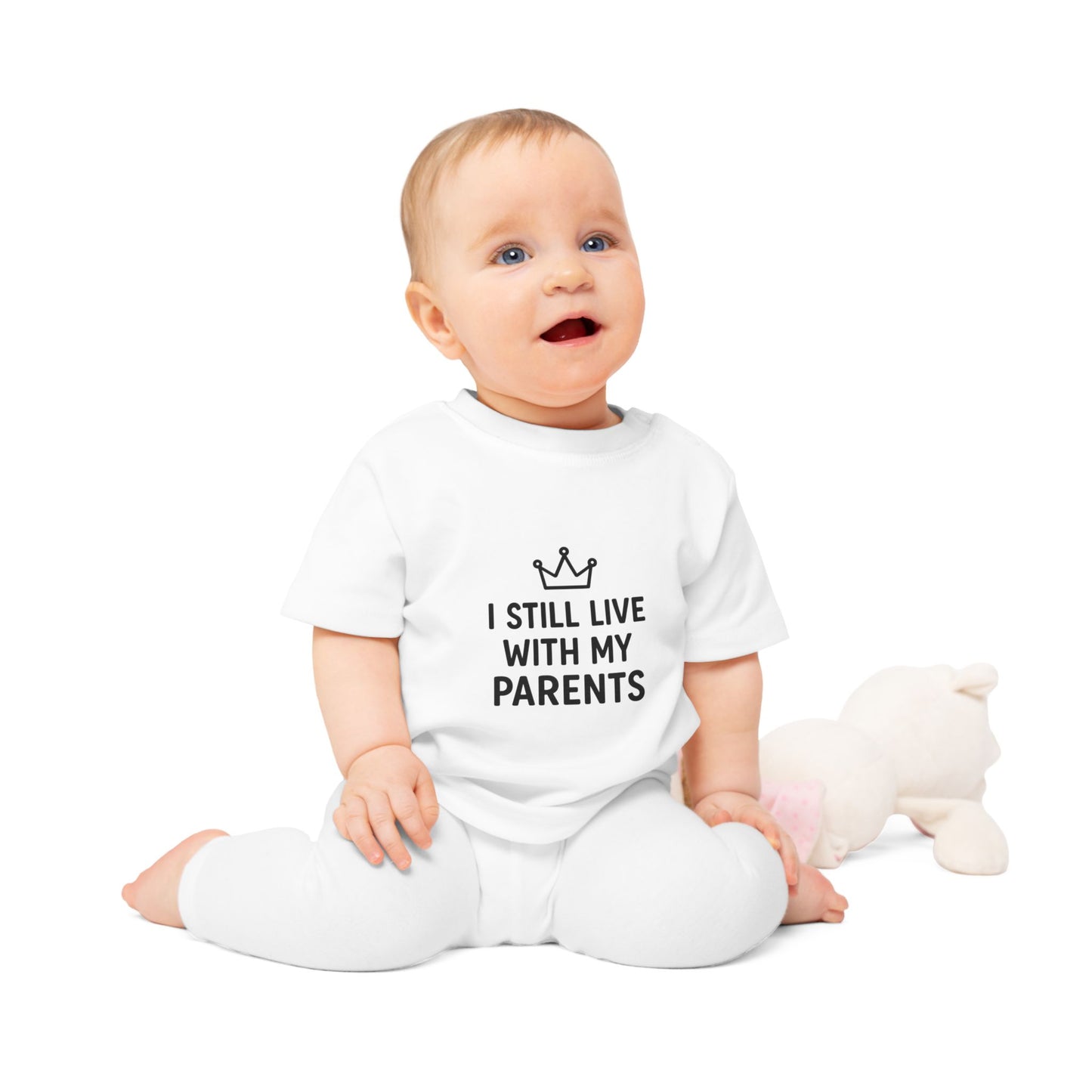 Playful Baby T-Shirt: "I Still Live With My Parents" - Adorable Gift for New Parents, Baby Shower, Fun Family Photos, Cute Infant [...]