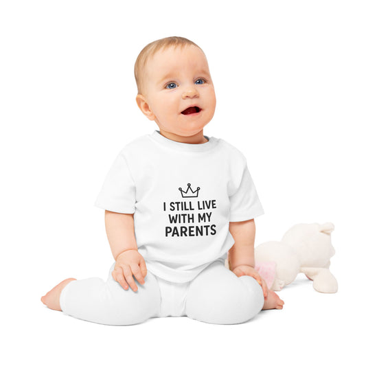 Playful Baby T-Shirt: "I Still Live With My Parents" - Adorable Gift for New Parents, Baby Shower, Fun Family Photos, Cute Infant [...]