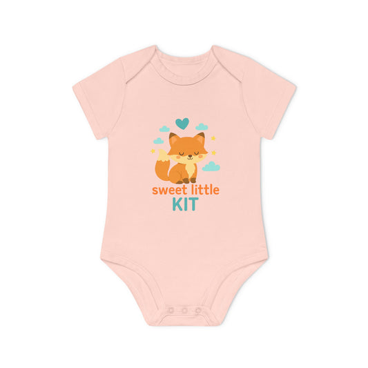 Cute Baby Bodysuit with Sweet Little Kit Design, Organic Cotton, Perfect for Baby Shower Gift, Newborn Outfit, Animal Lover Baby Clothes