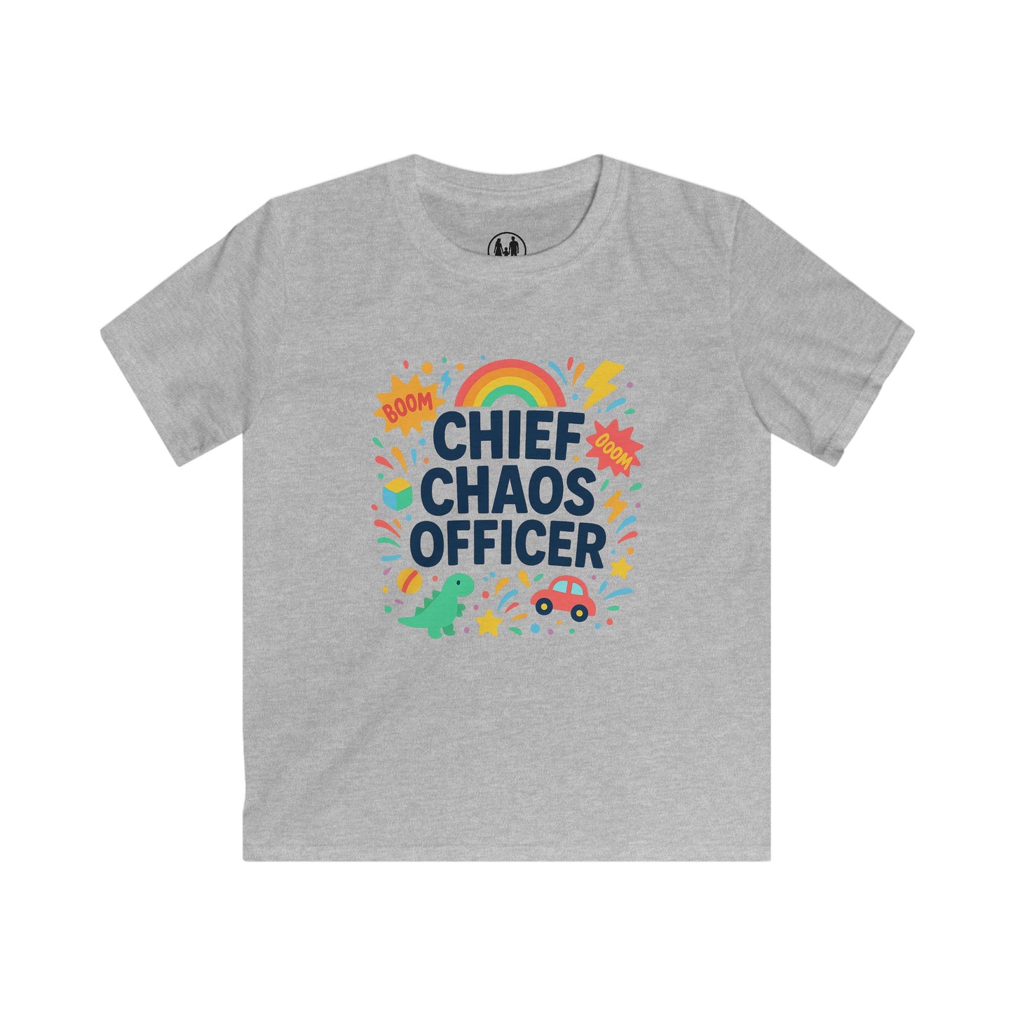 Chief Chaos Officer Kids Tee - Fun Graphic Shirt for Little Adventurers, Birthday Gift, Playtime Wear, Celebration Attire, Rainbow Design