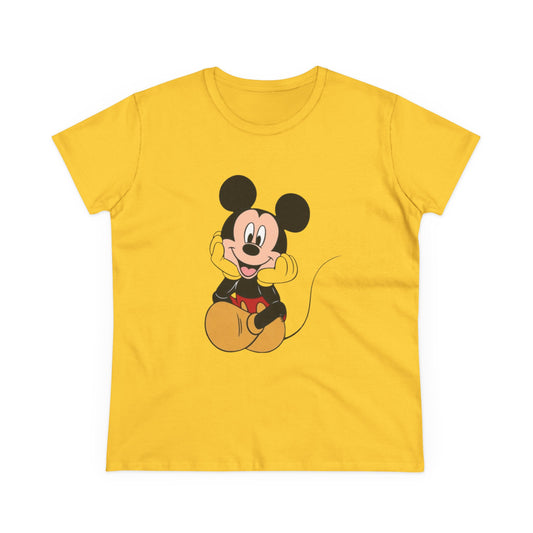 Cheerful Mickey Mouse Tee, Casual Women's T-Shirt, Disney Apparel, Gift for Mickey Fans, Summer Tee, Fun Graphic Shirt